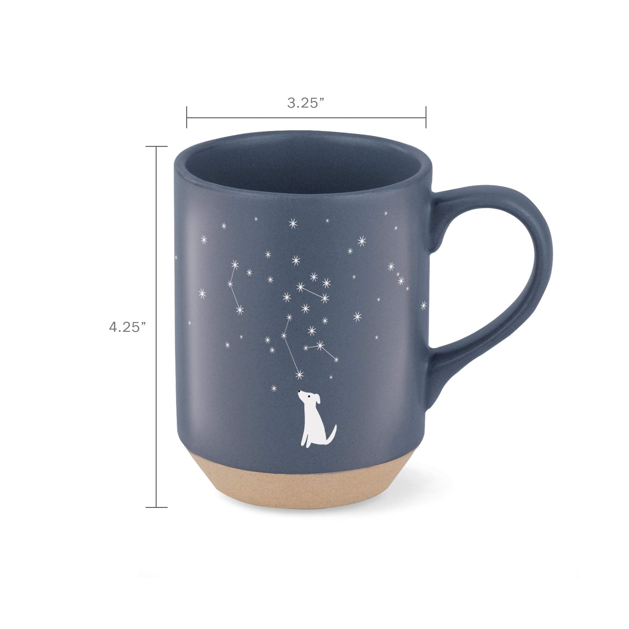 Fringe Studio Celestial Dog Stoneware Mug, 12 fl oz, Navy, 429017
