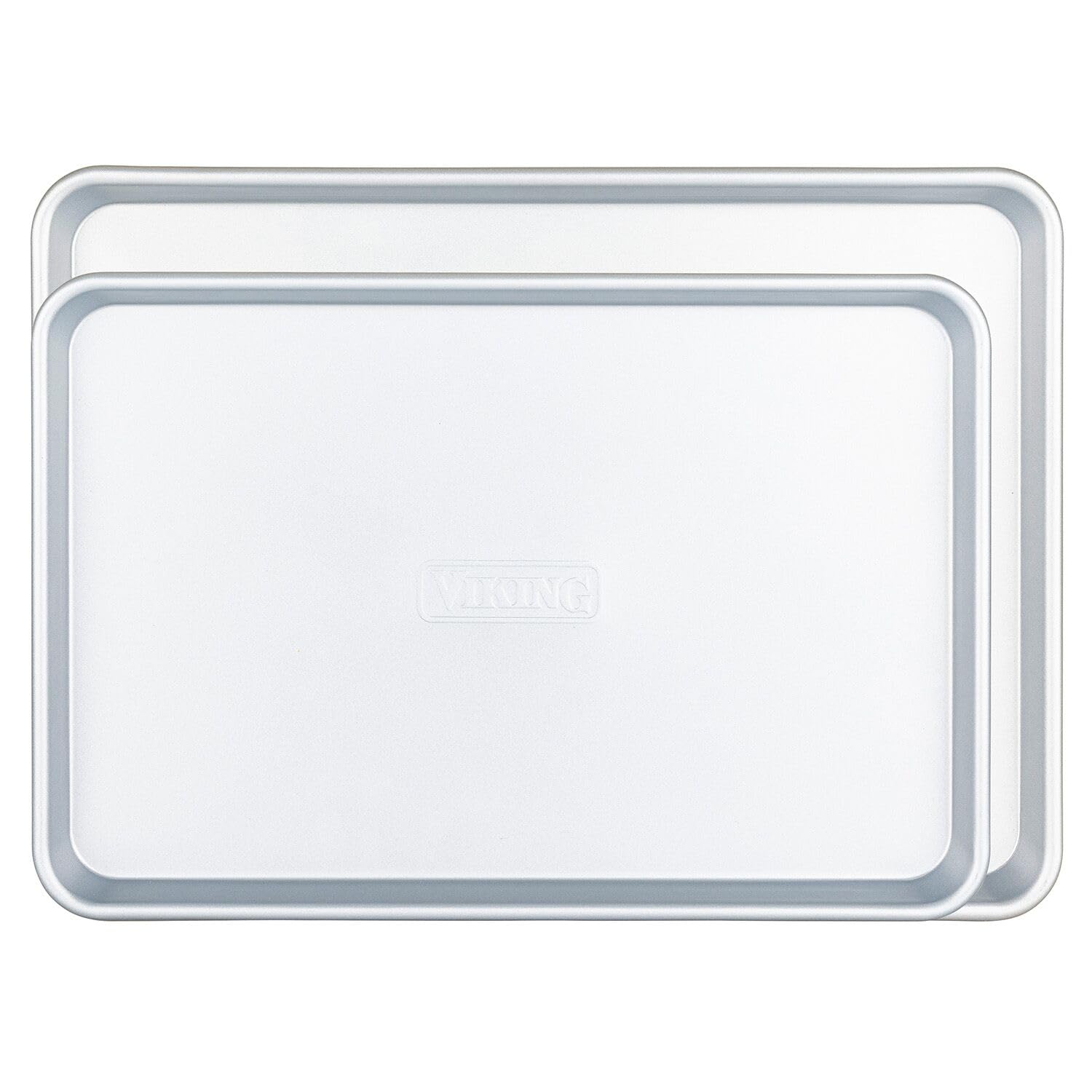 Viking 2-Piece Nonstick Baking Sheet Set, 15" & 18" Aluminum Cookie Pans, Silver, Model 40042-82-1518NC
