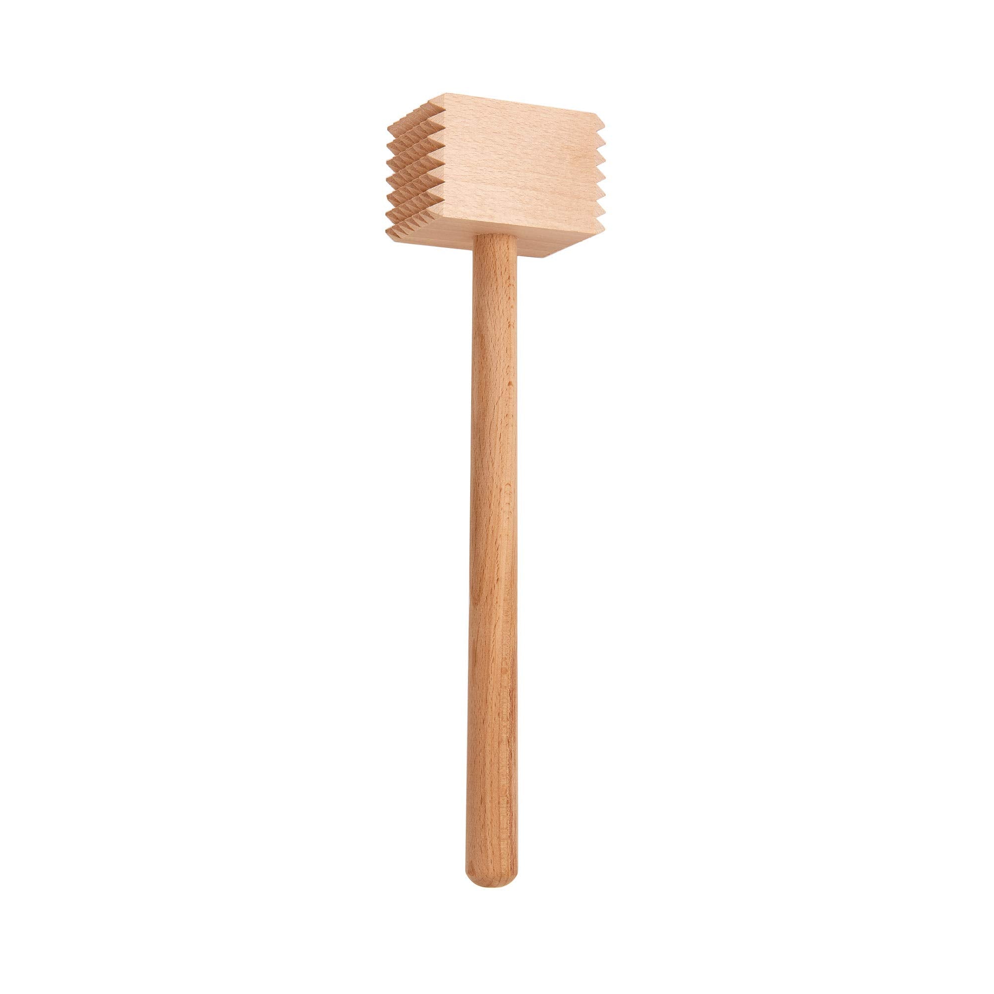 Hic Kitchen Wooden Meat Tenderizer Mallet Marinating Prep Tool, Double Sided, Fsc-Certified Beechwood, 12.5-Inches