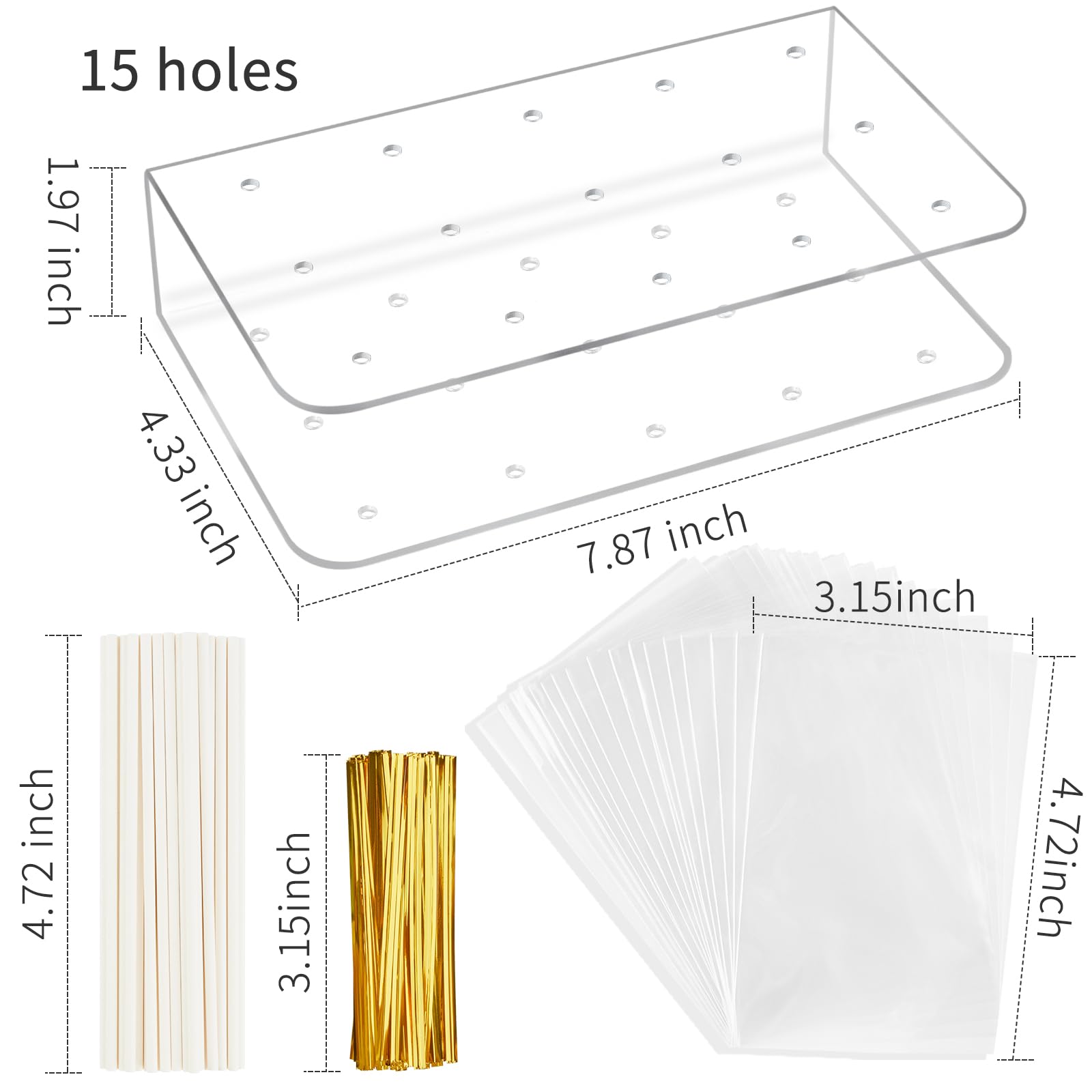 Cake Pop Maker Set, 12 Cavity Silicone Cake Pop Mold With15 Hole Clear Acrylic Lollipop Display Stand Holder, Sticks Treats Bags