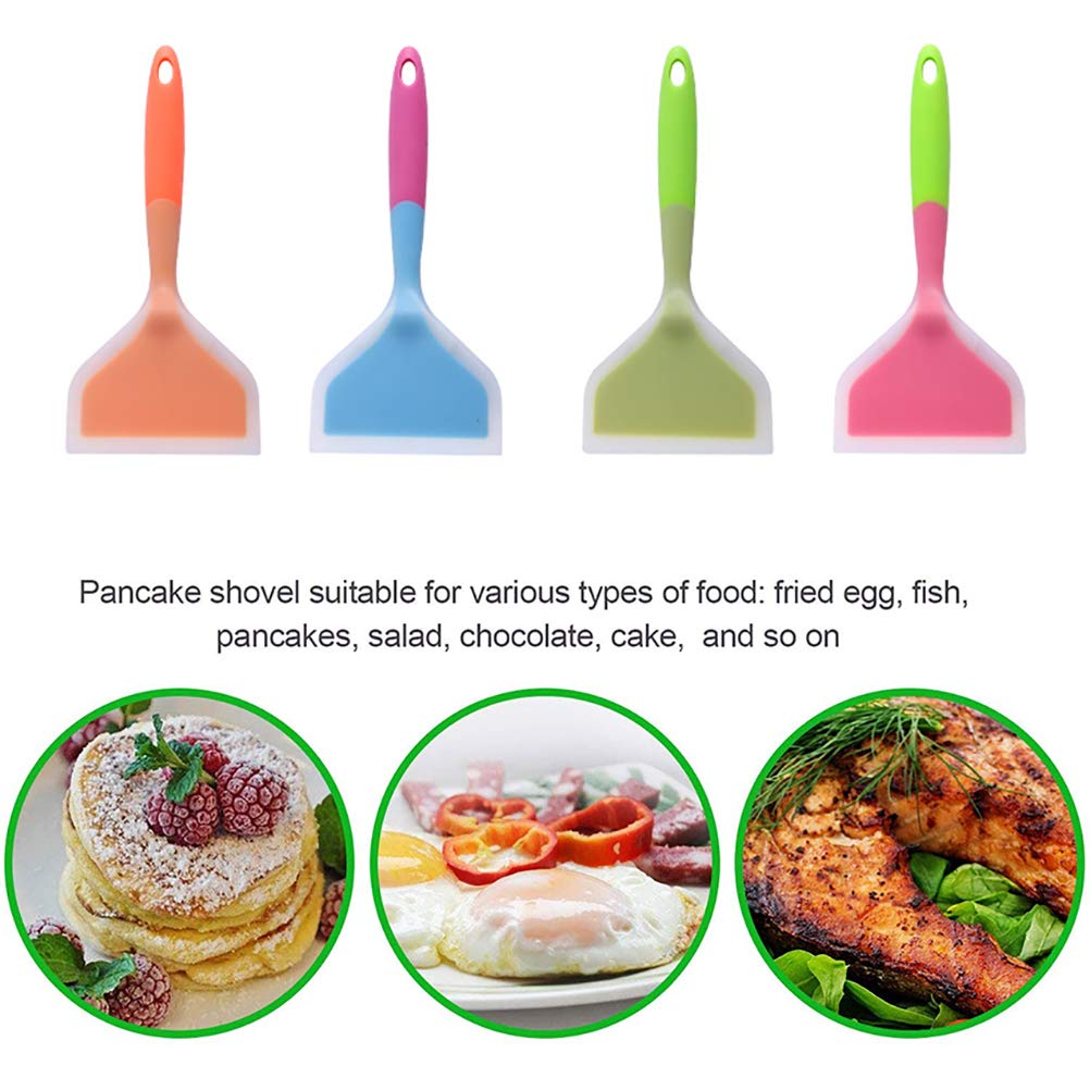 Goeielewe Omelette Spatula 10-Inch Silicone Pancakes Shovel Durable Heat-Resistant Wide Spatula Turner Nonstick Fried Shovel For