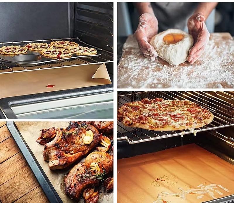 Wah Shing Yuen Oven Liners For Bottom Of Oven, 6-Pack Reusable Grill Mats For Outdoor Grill, 16'' X 24'' Non-Stick Oven Liners F