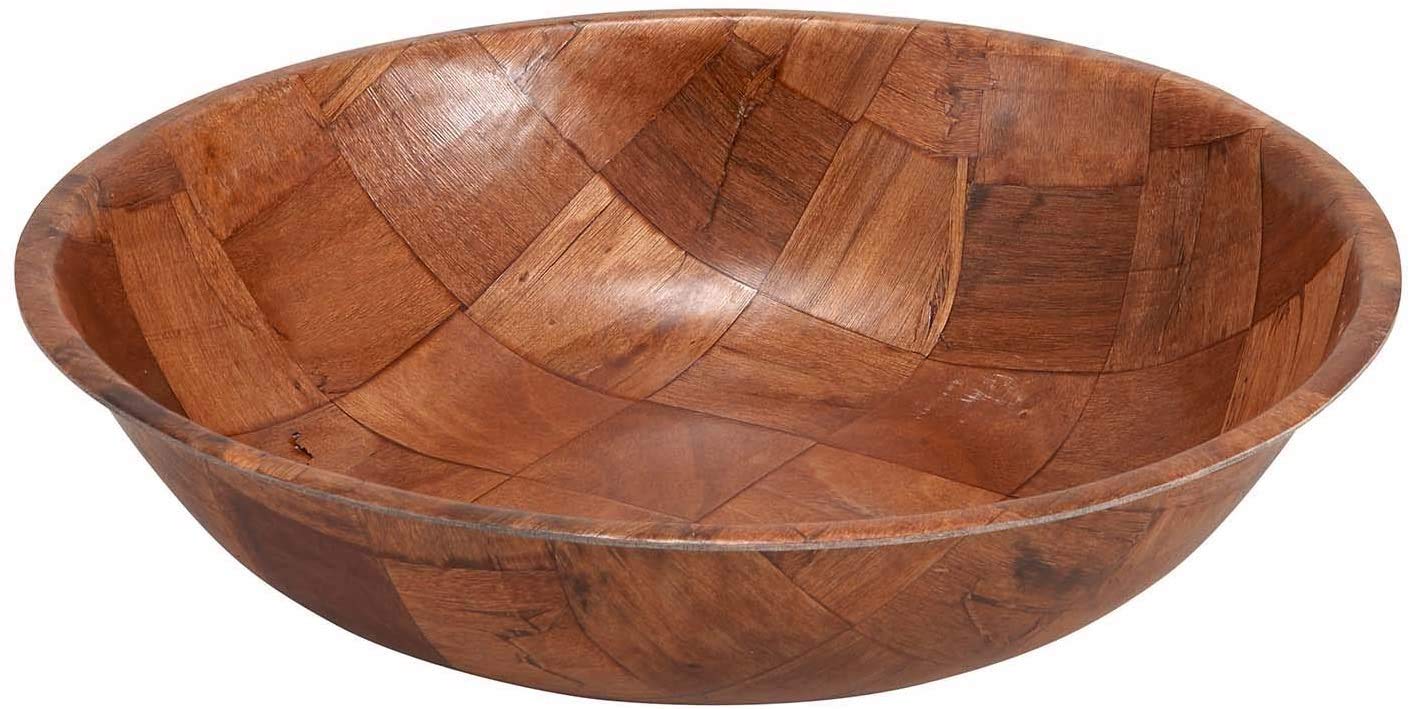 Winco Wwb-10 Wooden Woven Salad Bowl, 10-Inch, Set Of 4 By Winco