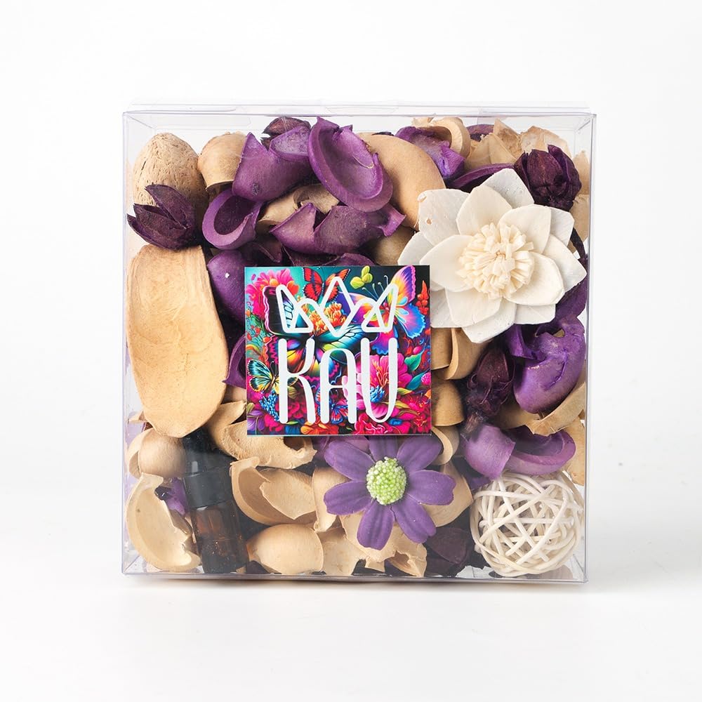KAV Potpourri Bowl Filler, Spring Pot pourri Dried Flower Vase Fill Mix, Home Decor Scented Dry Petal Puporri, Cinnamon and Citr