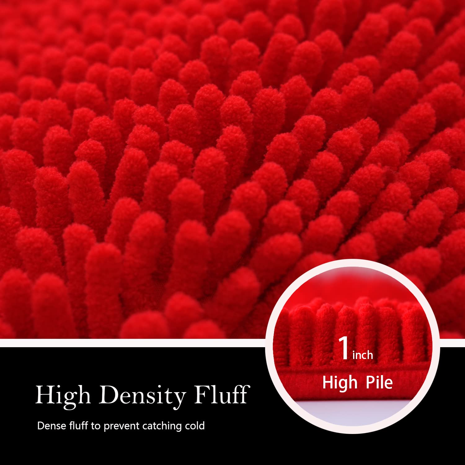 Ainahyva Christmas Bathroom Rugs Chenille Bath Mat 2 Piece Set, Super Absorbent, Strong Pvc Non Slip Backing, Bath Mats For Bath