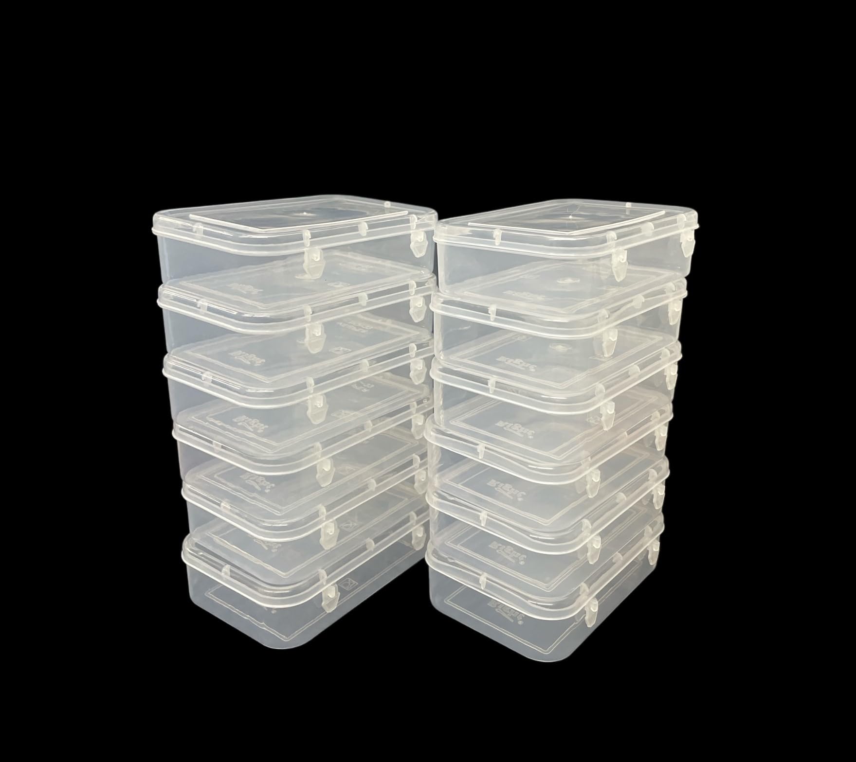 Urbaa Plastic Small Storage Boxes Container With Lock Lid, Jewellery Case Organiser(Purepack3312) 200Ml (Clear, 13 X 9 X 4 Cm) 