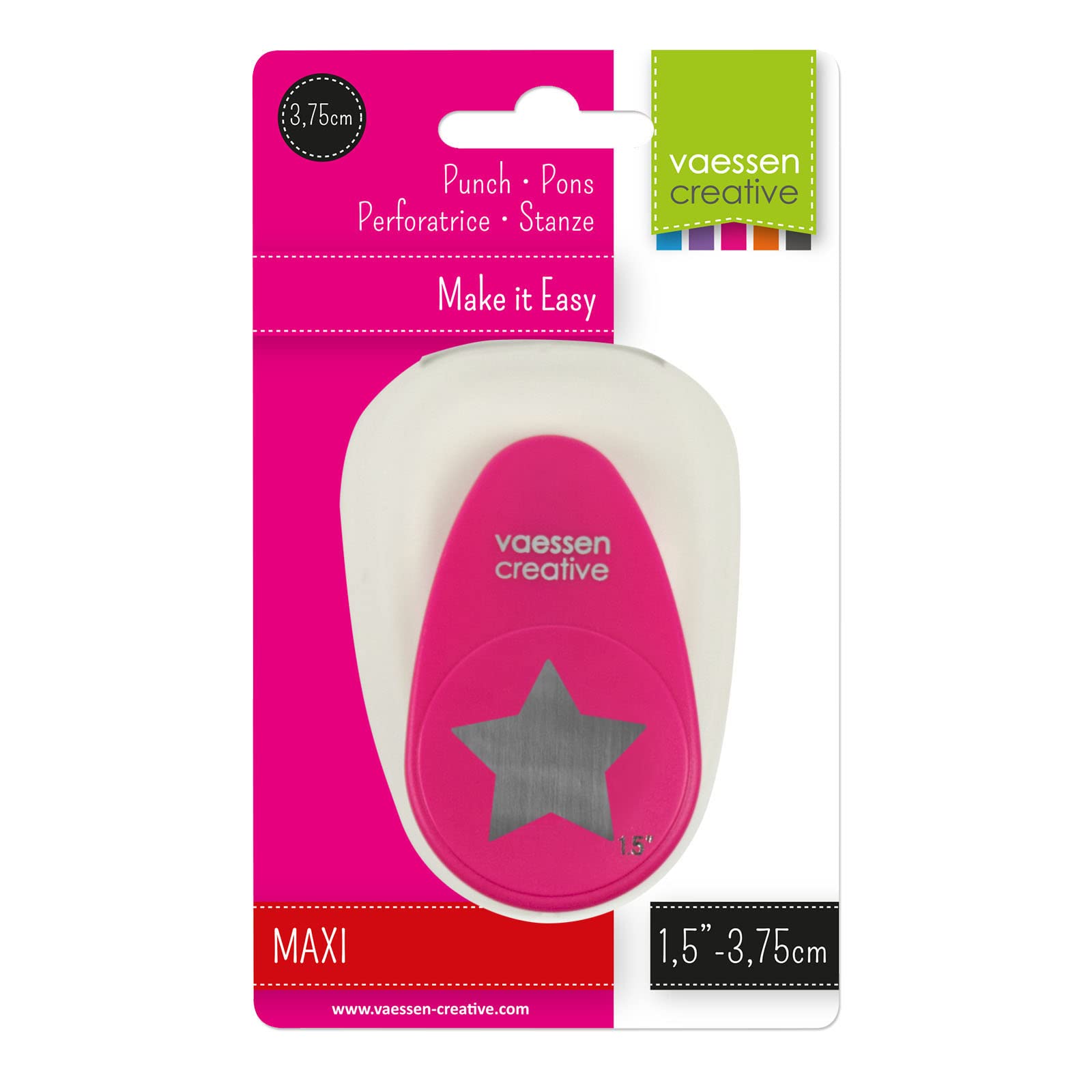 Vaessen Creative Craft Paper Punch Star Motive Puncher, Multi-Colour, Maxi