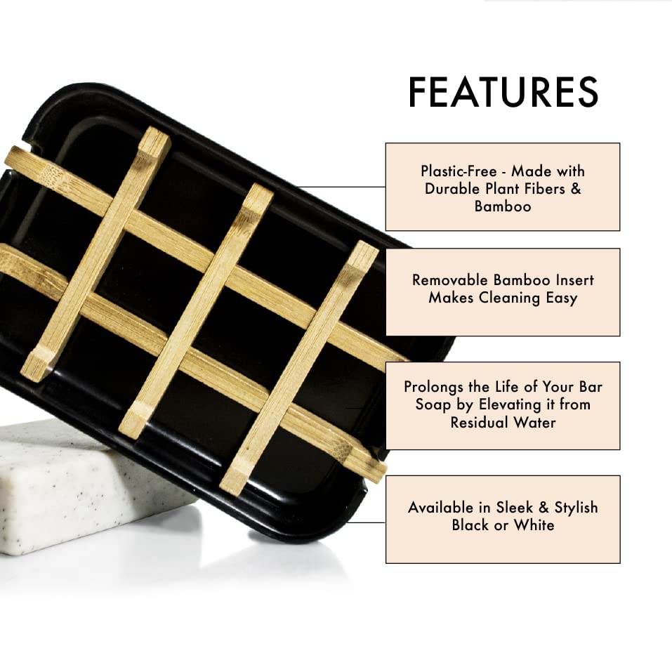 Alder New York Plant Fiber Soap Dish (Black)