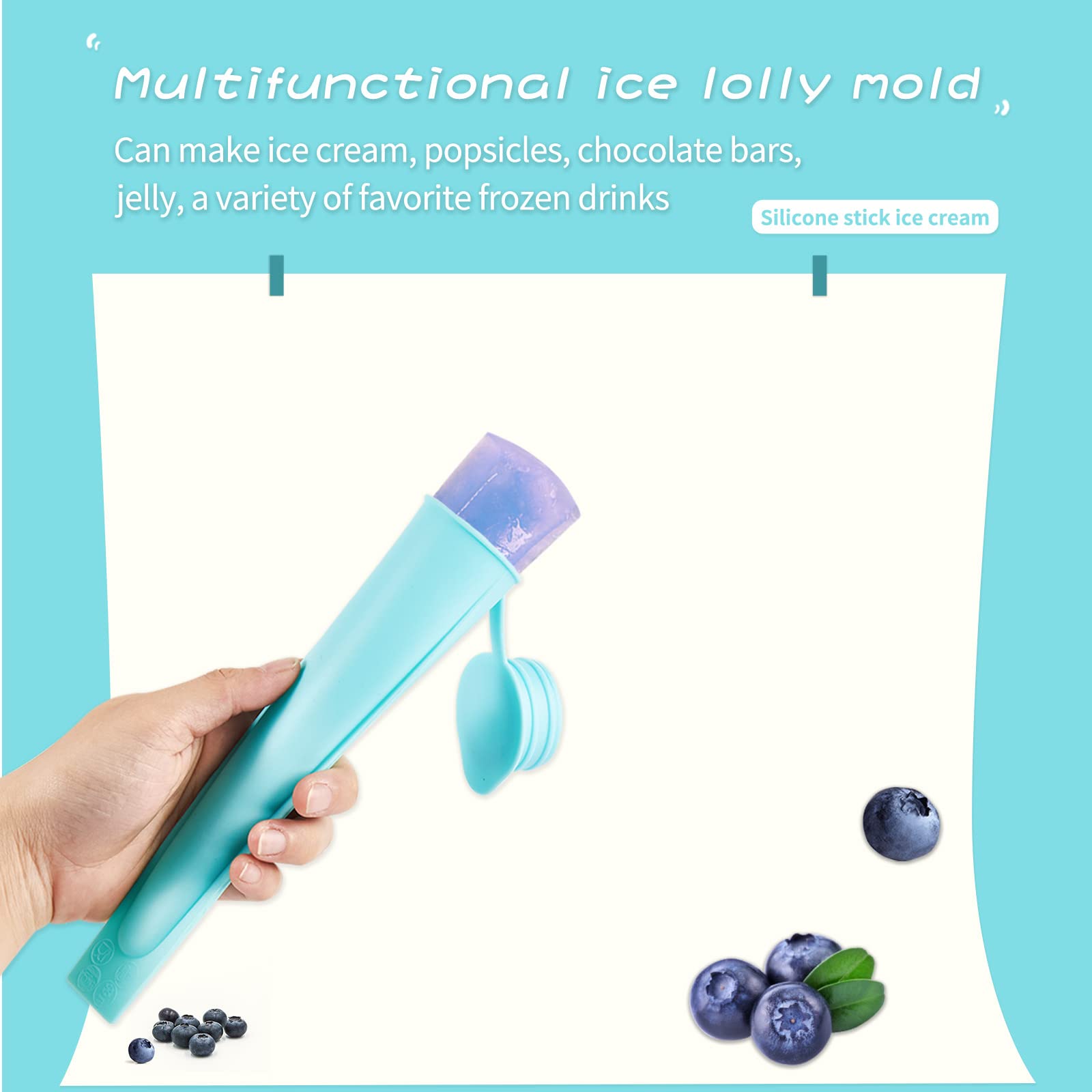 6 Pcs Popsicles Molds, Silicone Ice Pop Molds For Kids, Reusable Freezer Pop Tubes, Multi-Color Ice Pop Mold, Frozen Ice Popsicl