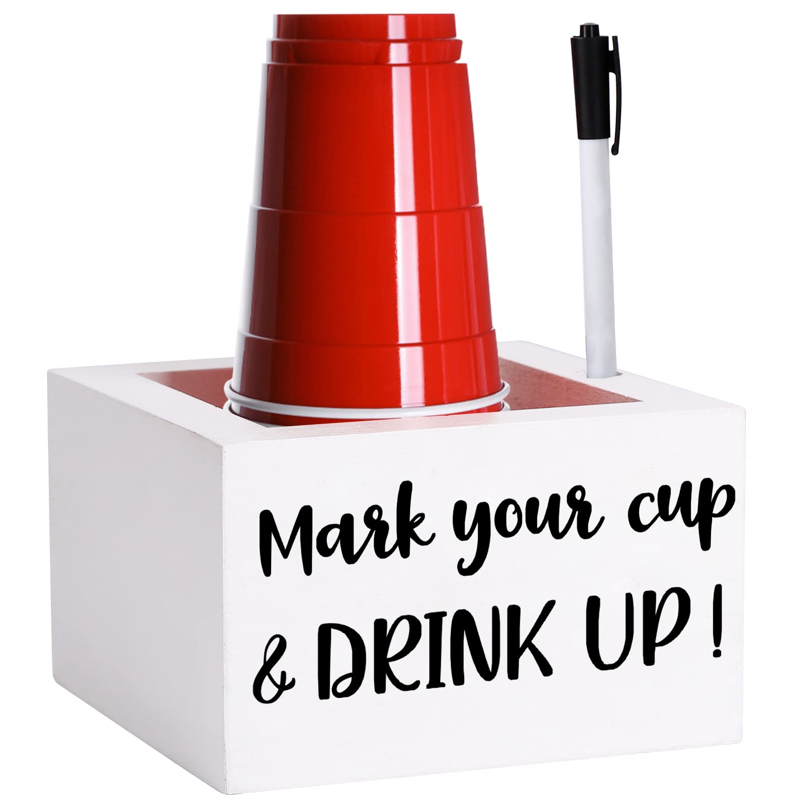 Single Cup Holder With Marker Slot Party Cup Dispenser Mark Your Cup And Drink Up Cup Holder Drink Dispensers For Parties Housew