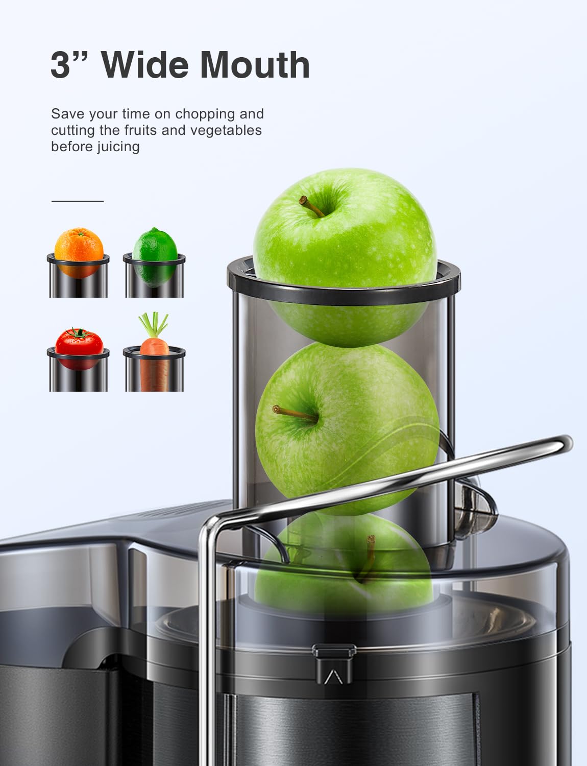 Juicer Machine, 800W Centrifugal Juicer Extractor with Wide Mouth 3    Feed Chute for Fruit Vegetable, Easy to Clean, Stainless