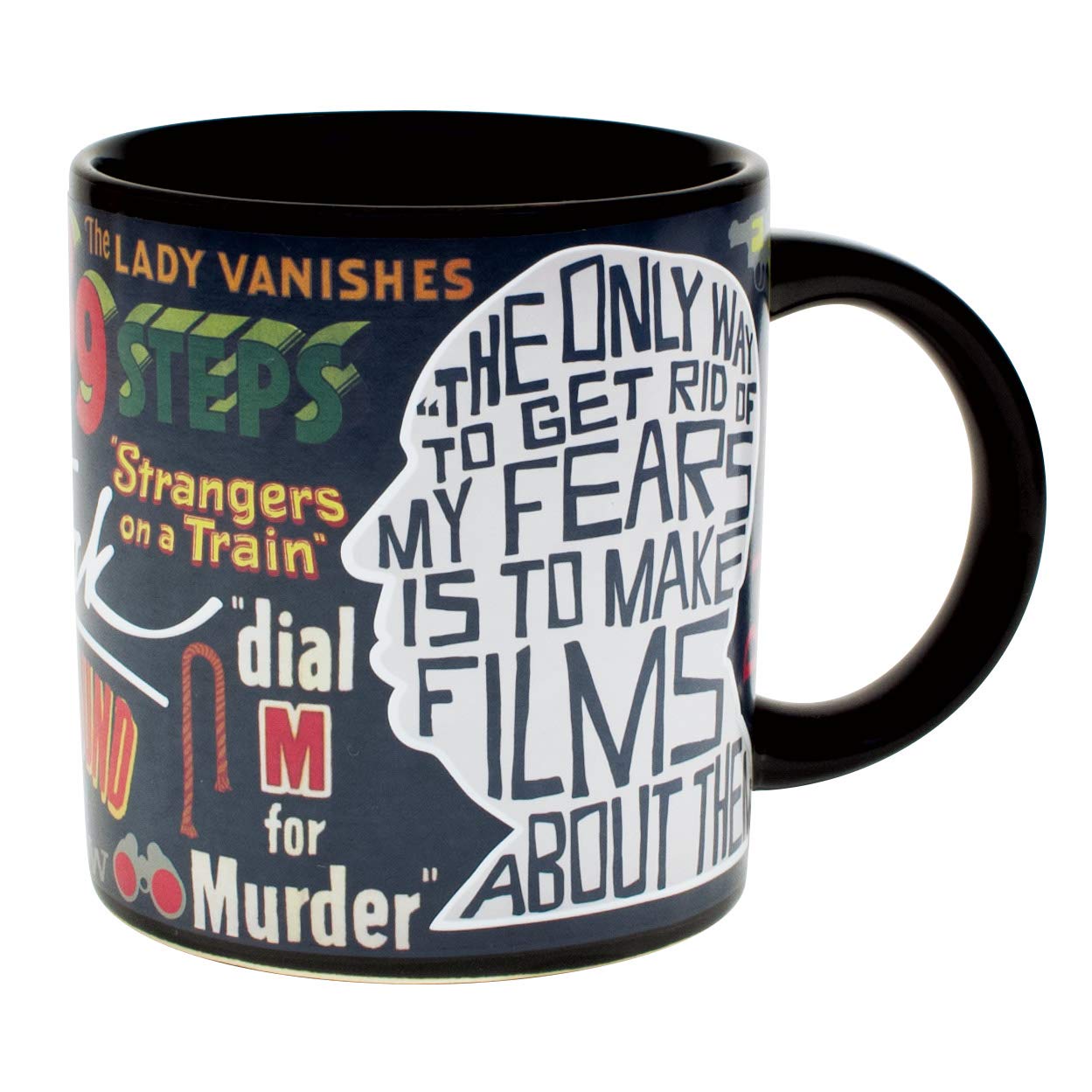 Heat Changing Alfred Hitchcock Movie Titles Mug - Add Coffee And His Most Famous Films Appear