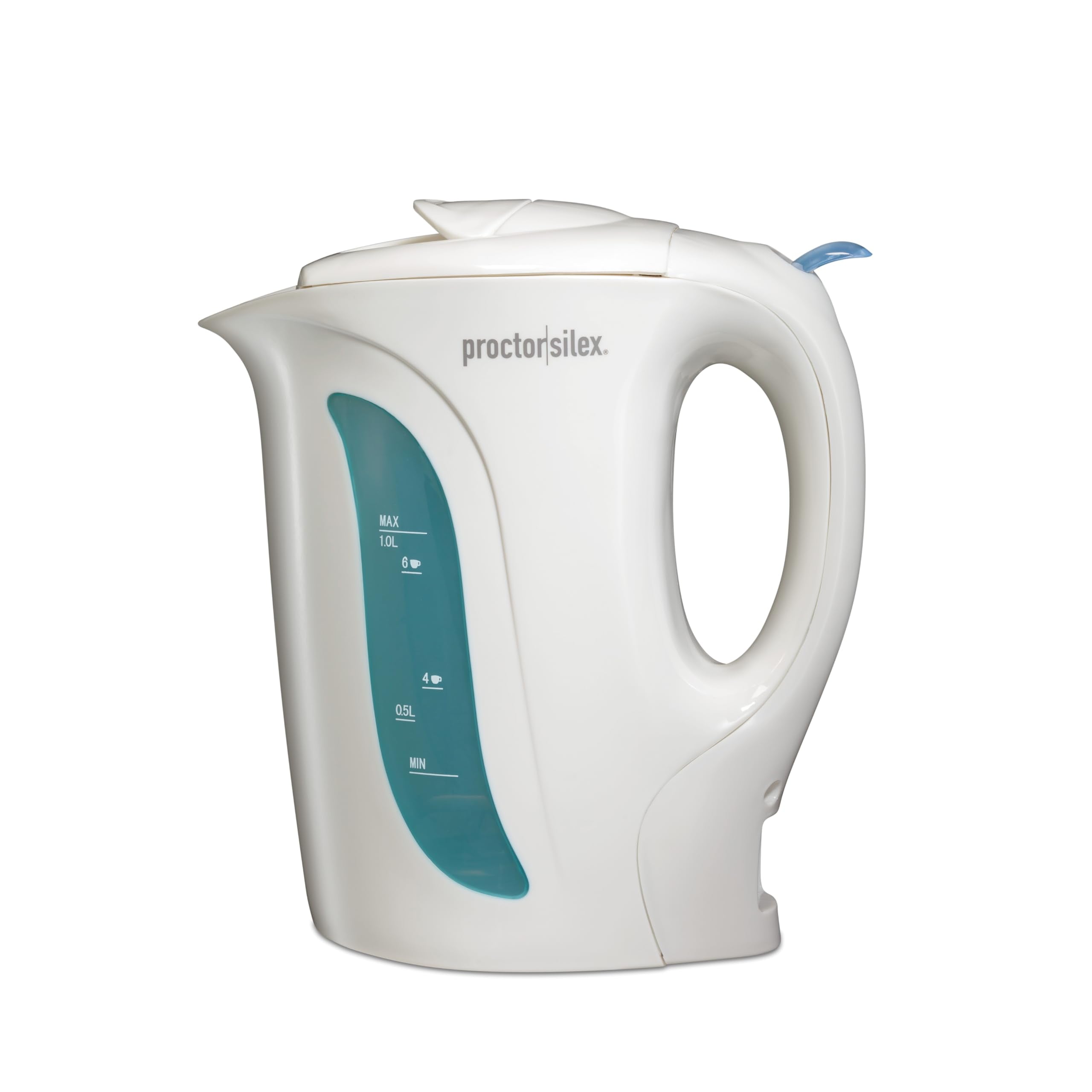 Proctor Silex Electric Tea Kettle, Water Boiler & Heater AutoShutoff & BoilDry Protection, 1000 Watts for Fast Boiling, 1 Lite