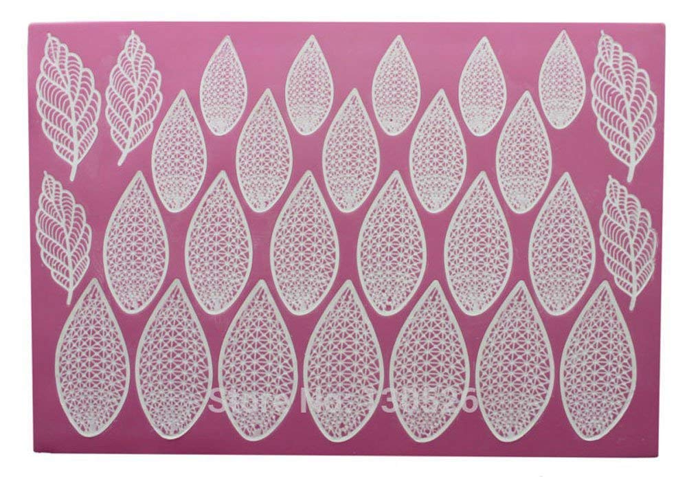 Anyana Giant Huge 17 Inch Sugar Imprint Dress Silicone Fondant Repeat Leaf Embossing Impression Mat Texture Textured Cake Decora