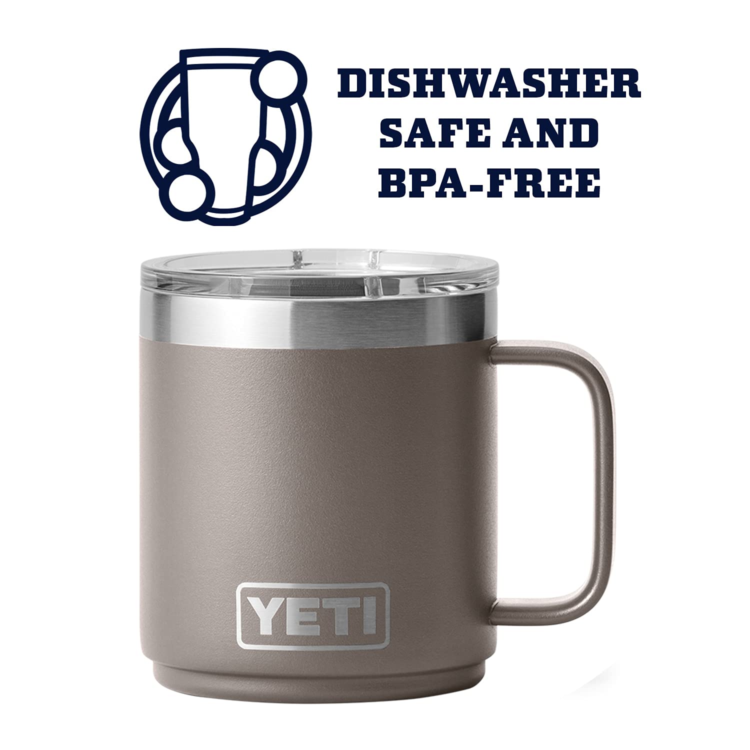 Yeti Rambler 10 Oz Stackable Mug, Stainless Steel, Vacuum Insulated With Magslider Lid, Sharptail Taupe