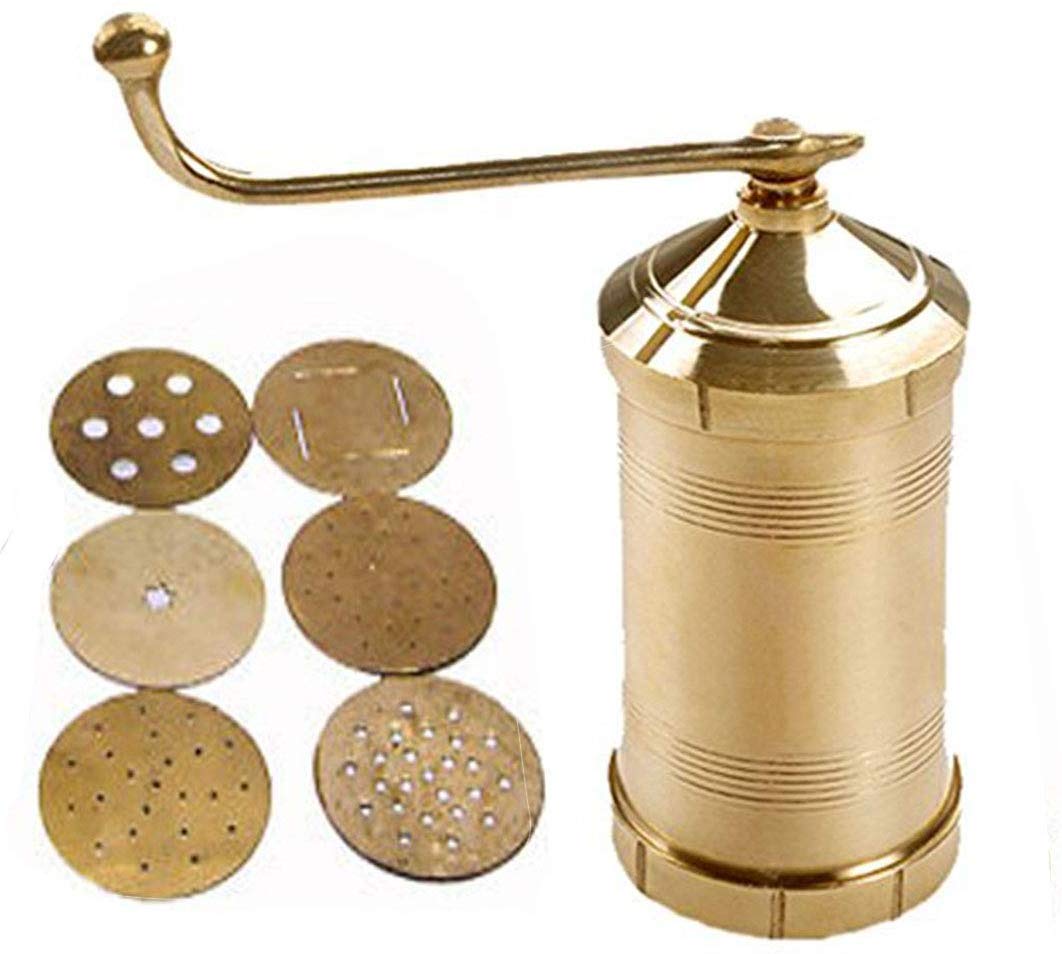 Sahishnu Online & Marketing Brass Sev Sancha Maker, Murkul Maker, Manual Pasta Maker,Shev Maker, Gathiya Murukulu Janthikulu Mak
