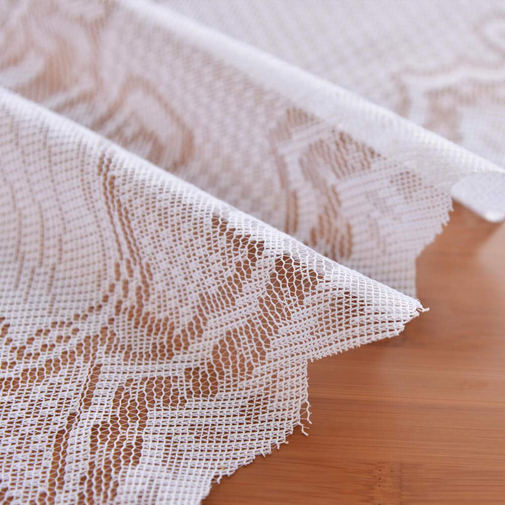 Wubodti Christmas White Lace Rectangular Tablecloths Angel Pattern Floral Embroidered Table Linens For Baby Showers Wedding Part