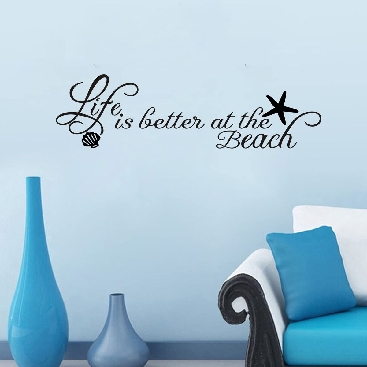Bathroom Wall Stickers, Nautical Wall Decals, (Easy To Apply), Wall Decor Vinyl Art Life Quotes Sayings Inspirational Motivation