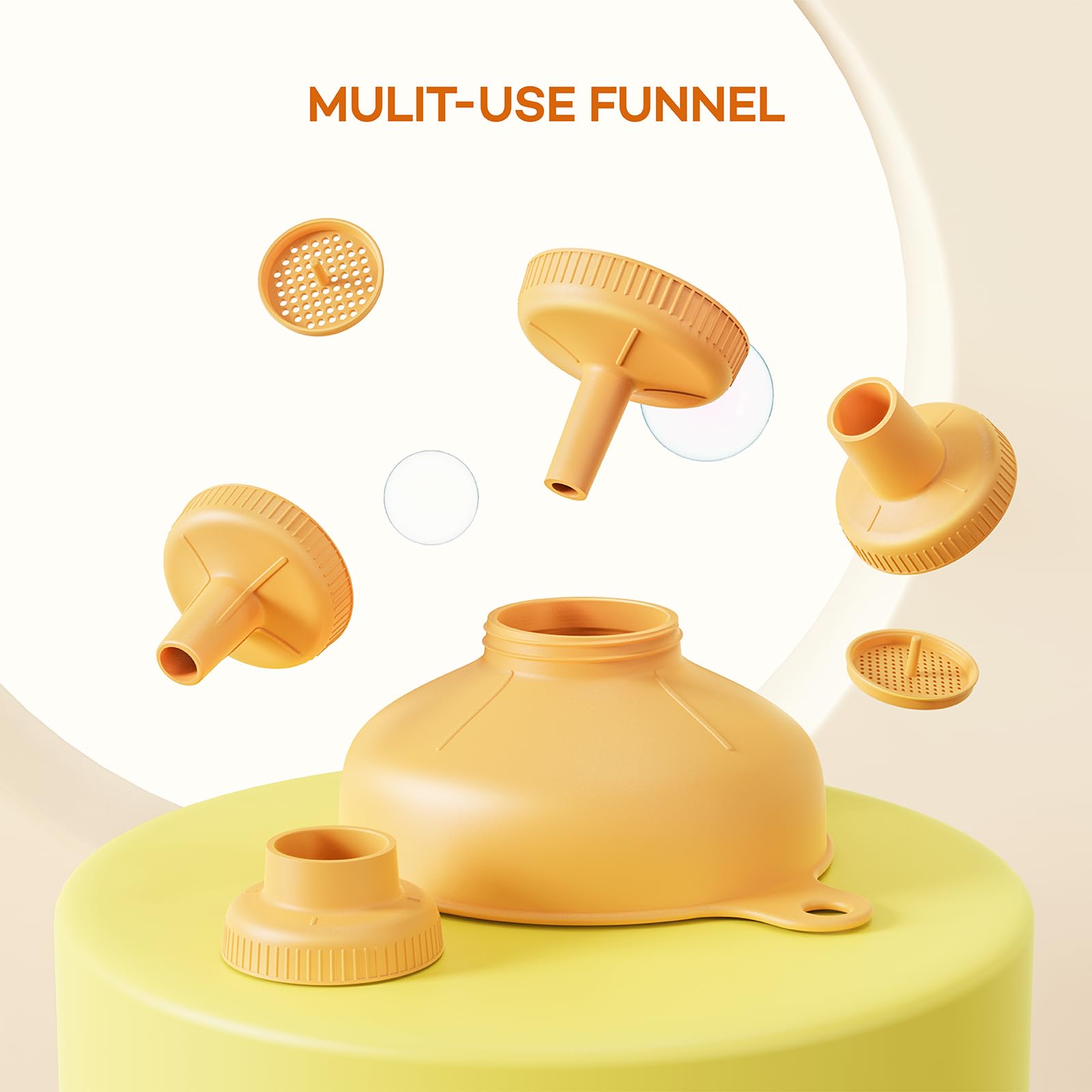 Pisol Wide Mouth Versatile Funnel, Canning Funnels For Kitchen Use, Food Grade Plastic Cooking Funnel Set With 4 Size Spouts And