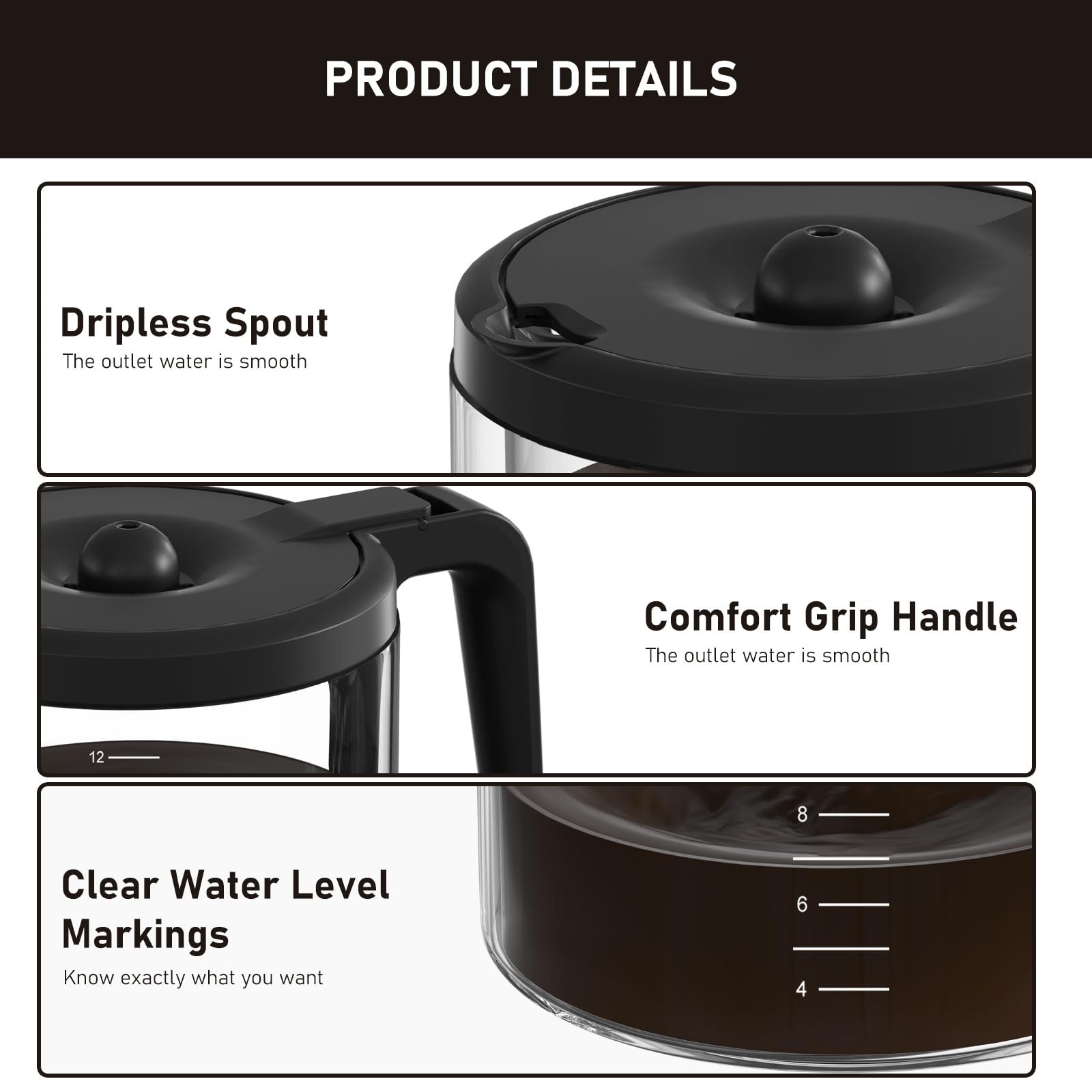 12-Cup Coffee Pot Replacement Compatible With Keurig 5000 K-Duo Essentials & K-Duo Essentials Hot & Cold Brewer Models (Not Fit