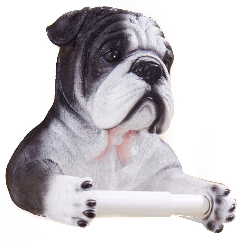 3D Bulldog End Wall Mounted Single Toilet Paper Roll Holder Dispenser