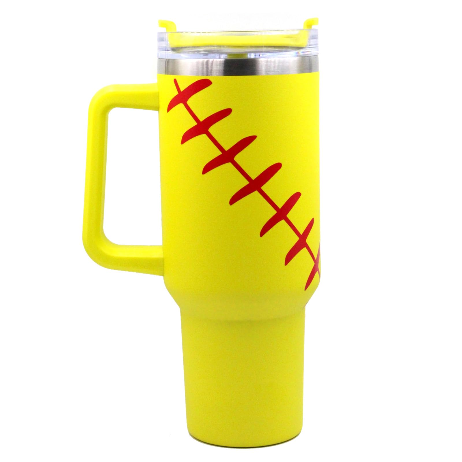 FMYWZS Softball Tumbler with Handle and Straw 40 oz Insulated Stainless Steel Cup, Softball Accessories Stuff Gifts for Mom Men 