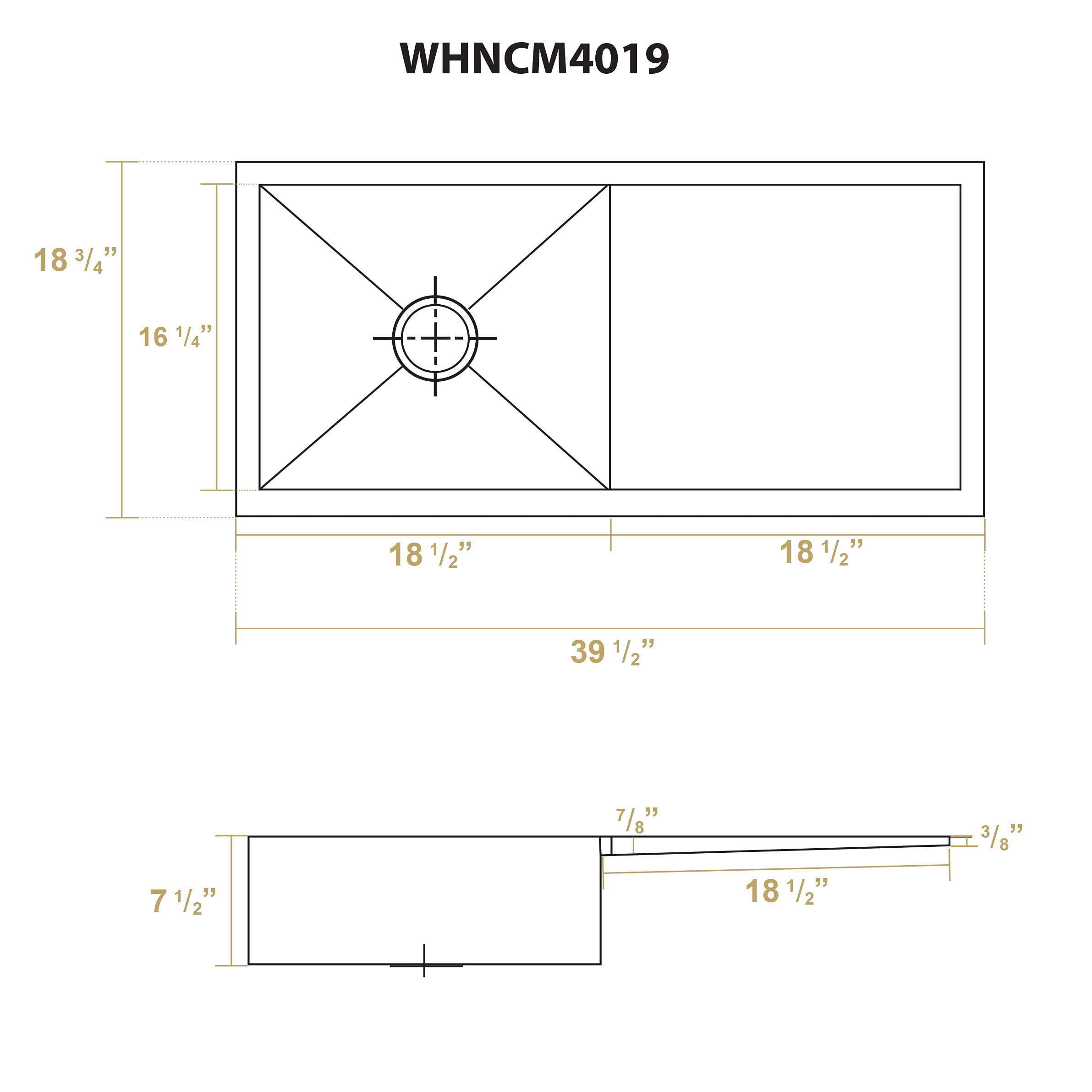 Noah'S Collection Brushed Stainless Steel Commercial Single Bowl Reversible Undermount Sink With An Integral Drain Board