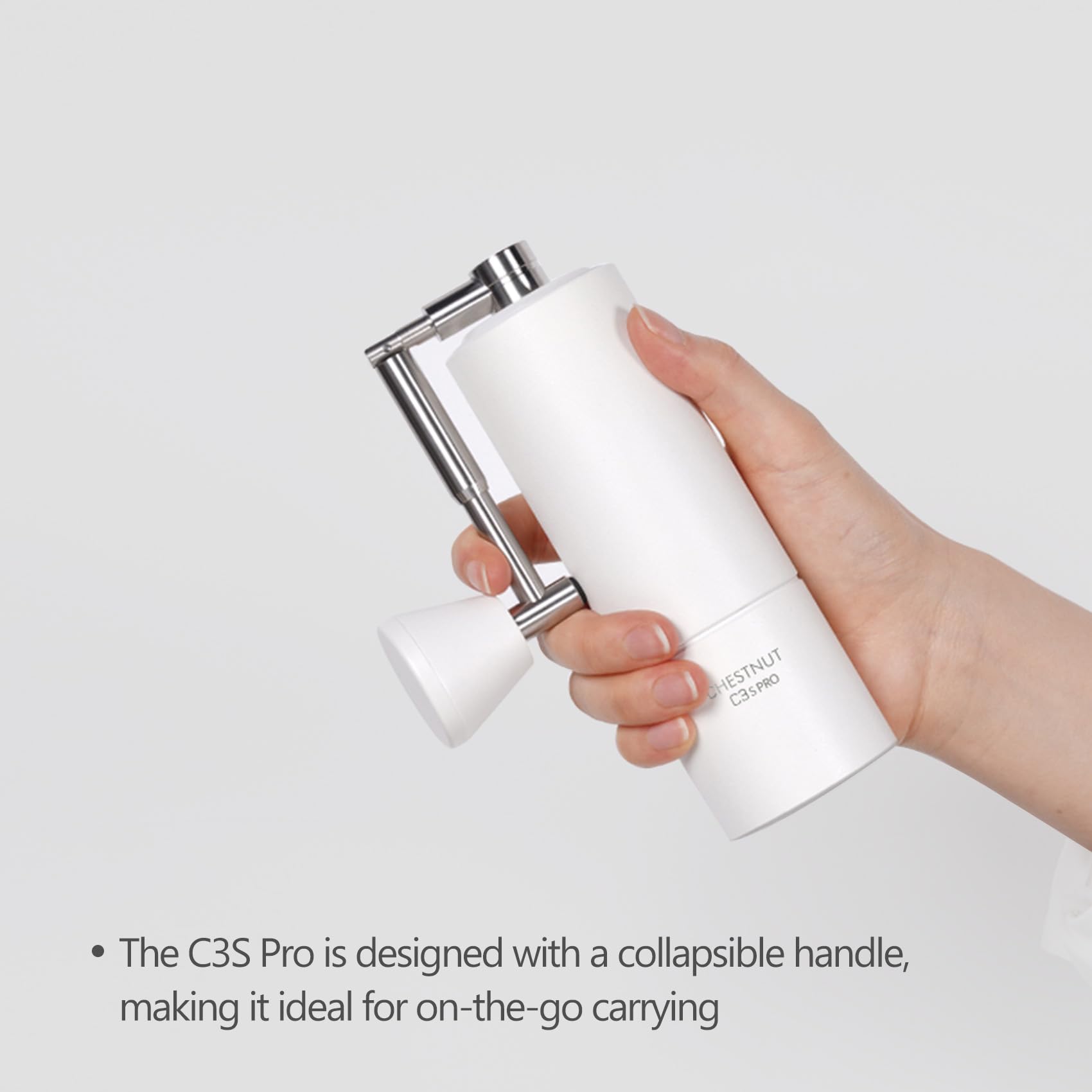 TIMEMORE C3S Pro Manual Coffee Grinder, Stainless Steel, Adjustable Grind, 5.79x2.05in, C3S Pro White