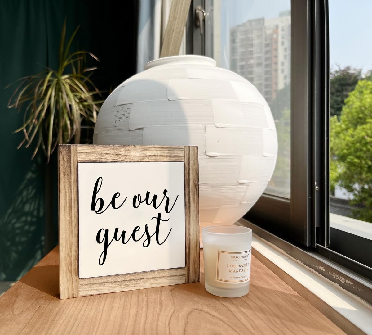 Inspirational Wooden Box Signs - Welcome & Guest Room Decor, Rustic Style Home Decor