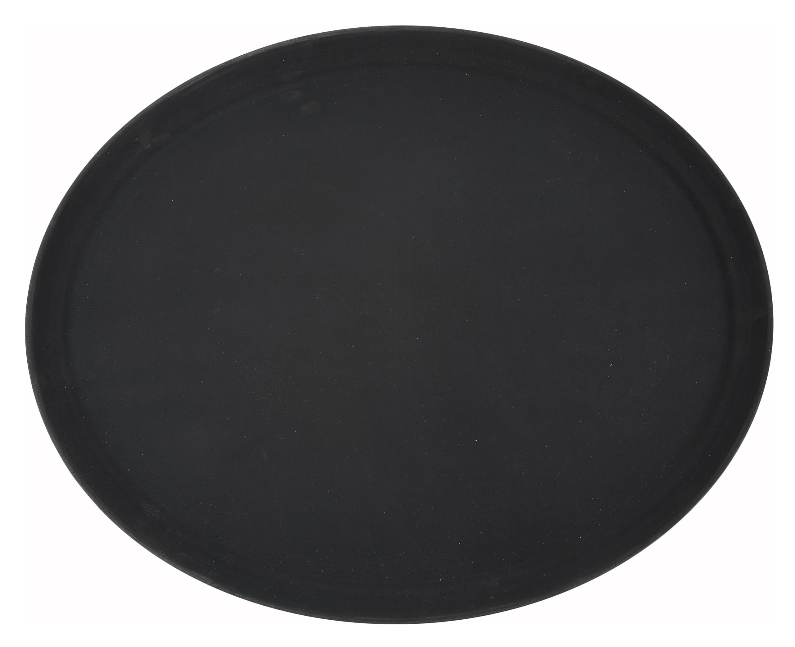 Winco Oval Fiberglass Tray With Non-Slip Surface, 26-Inch By 22-Inch, Black