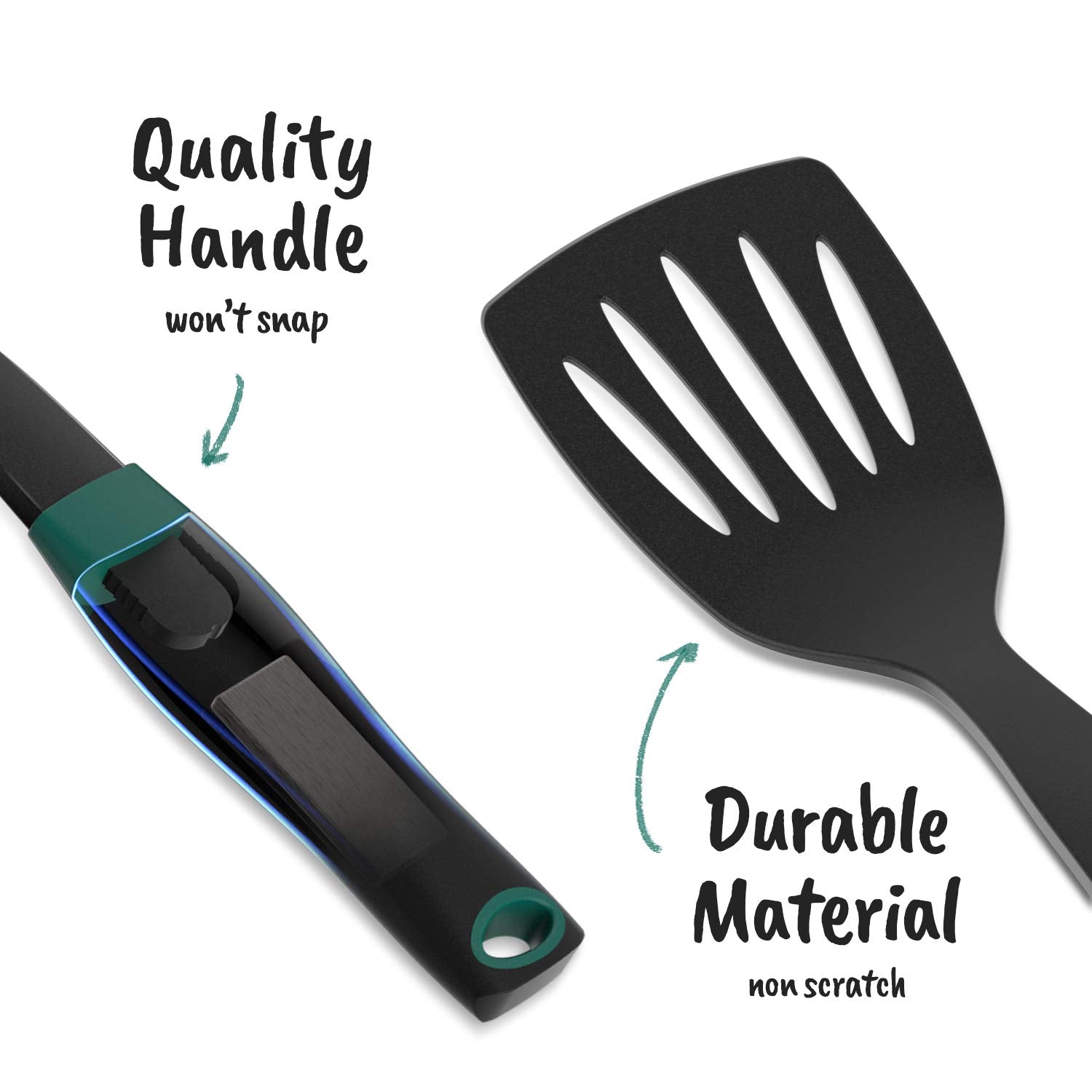 Linoroso Nylon Cooking Utensils Set, 7 Pieces Elevate Kitchen Utensil Set With Exquisite Rotating Stand, Innovative Weighted Han