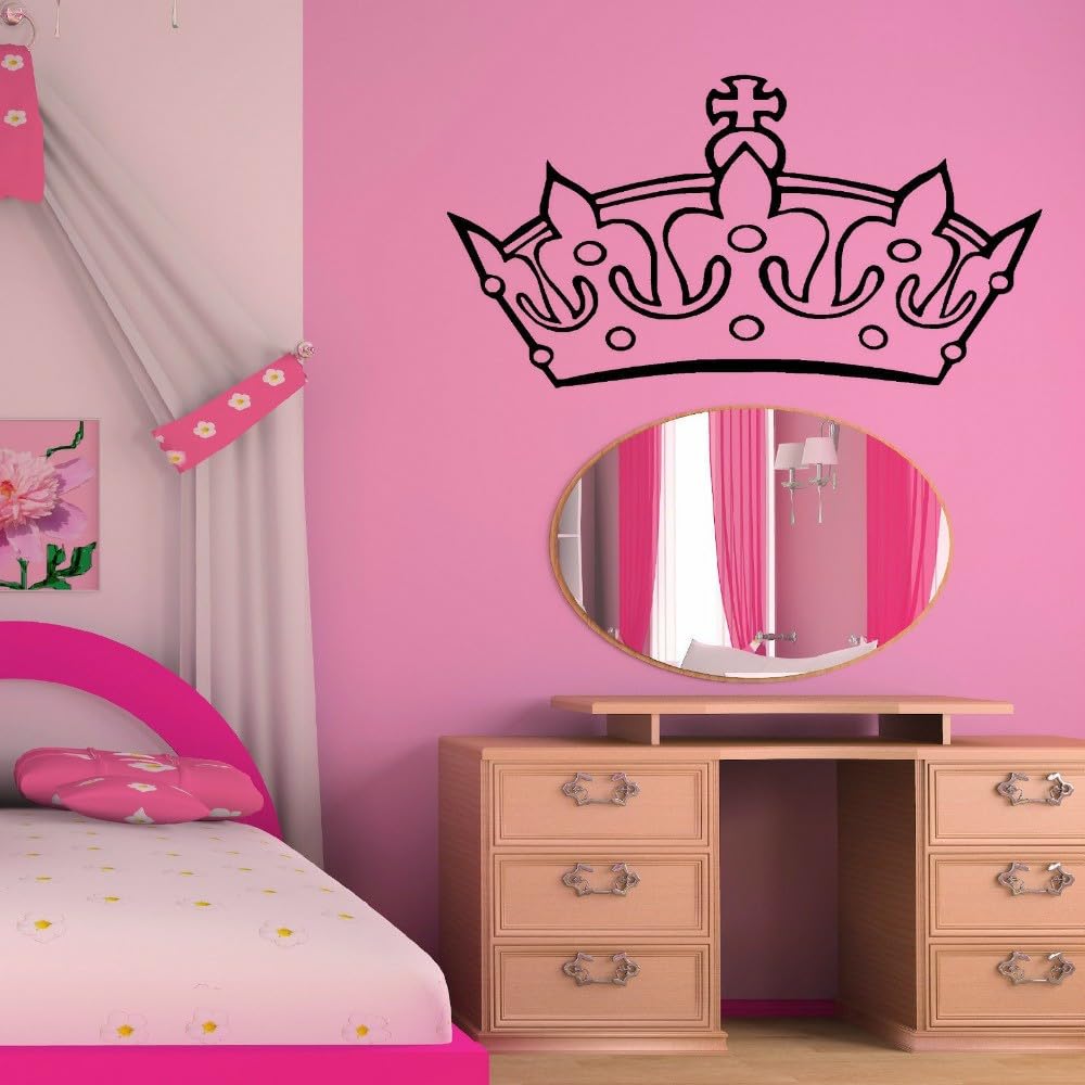 Gadgets Wrap Wall Decal Vinyl Sticker Princess Crown Tiara For Office Home Wall Decoration