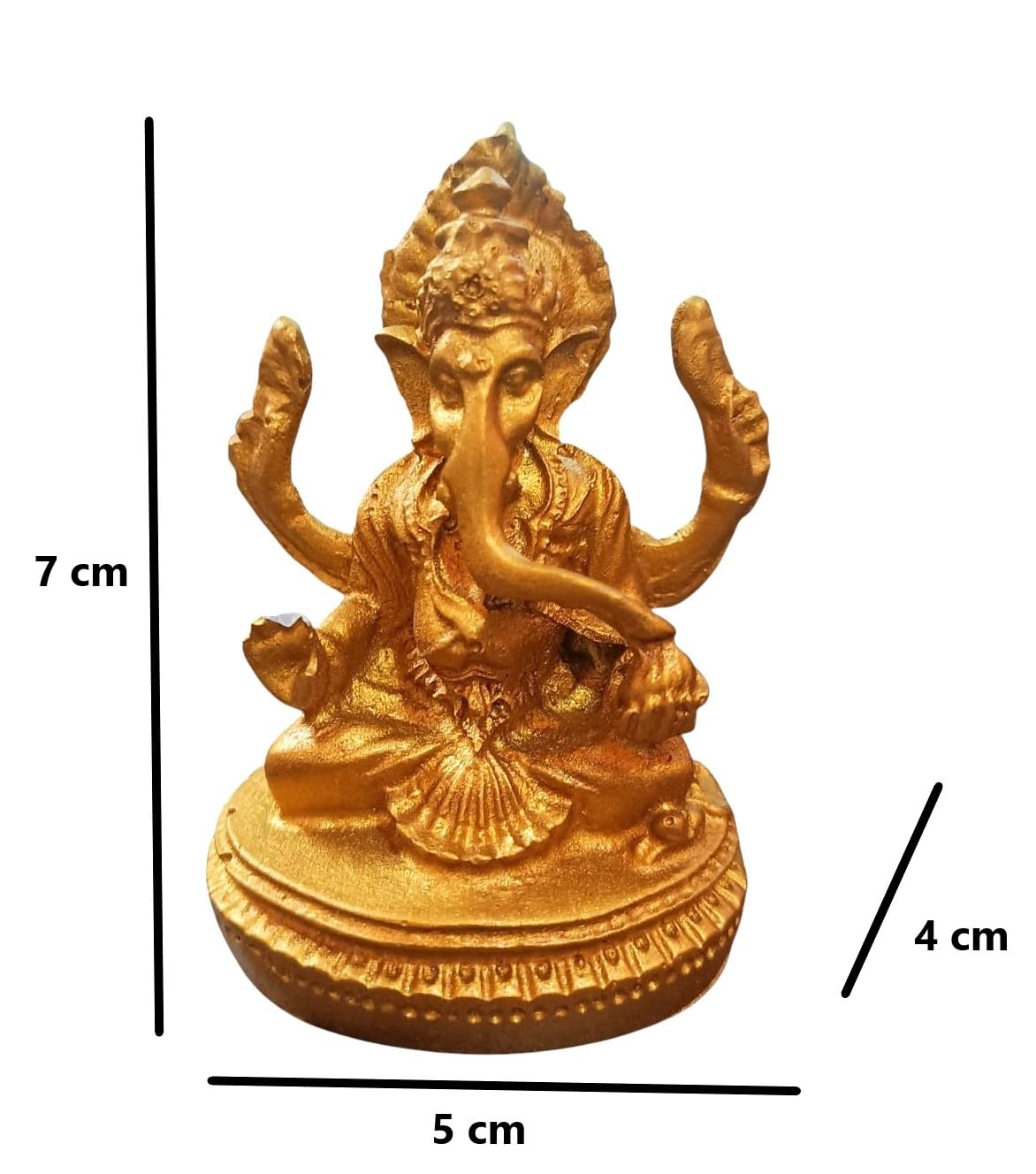 Ani Divine Polyresin Lakshmi Ganesh Idol Pair Golden Statues For Home Temple, Auspicious Gifting, Diwali Puja, Office, Shop
