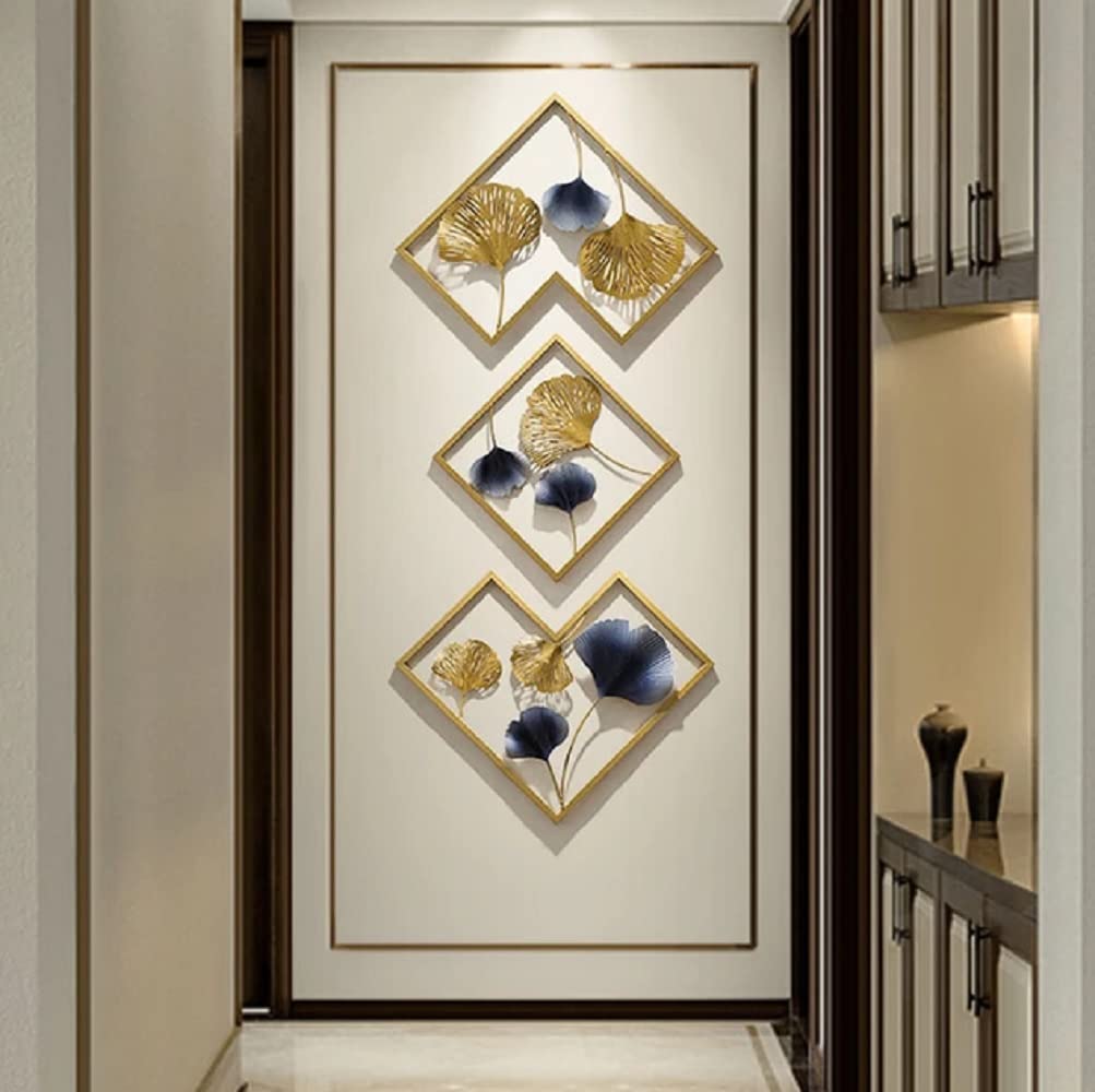 Dewogift Multicolor Decorative Metal Wall Art Decor Sculpture Set Of 3 For Living Room Bedroom Office Hallway Decoration | Gingk