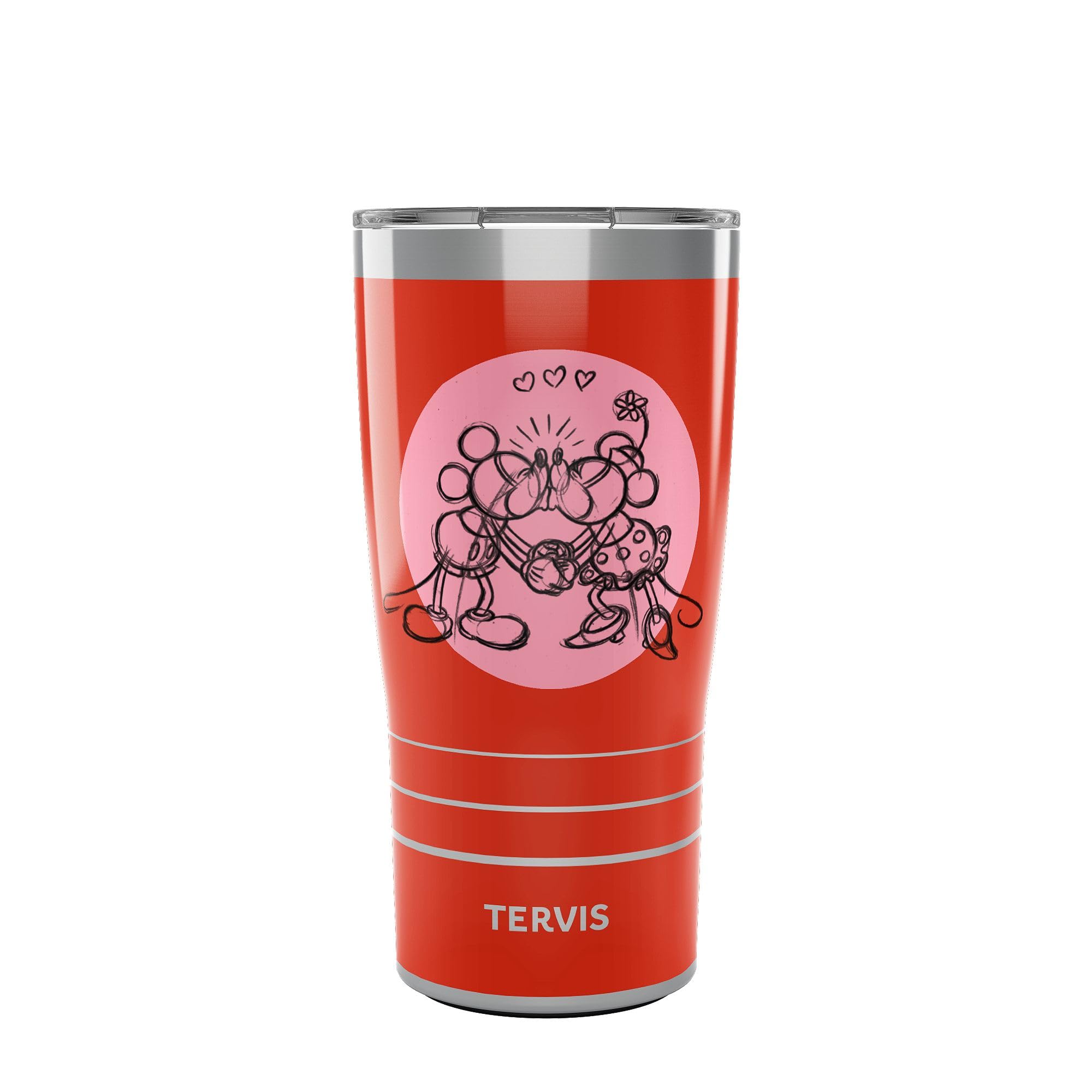 Tervis Traveler Disney  Mickey and Minnie Mouse  Valentine Smooch Triple Insulated Tumbler Travel Cup Keeps Drinks Cold & Hot,