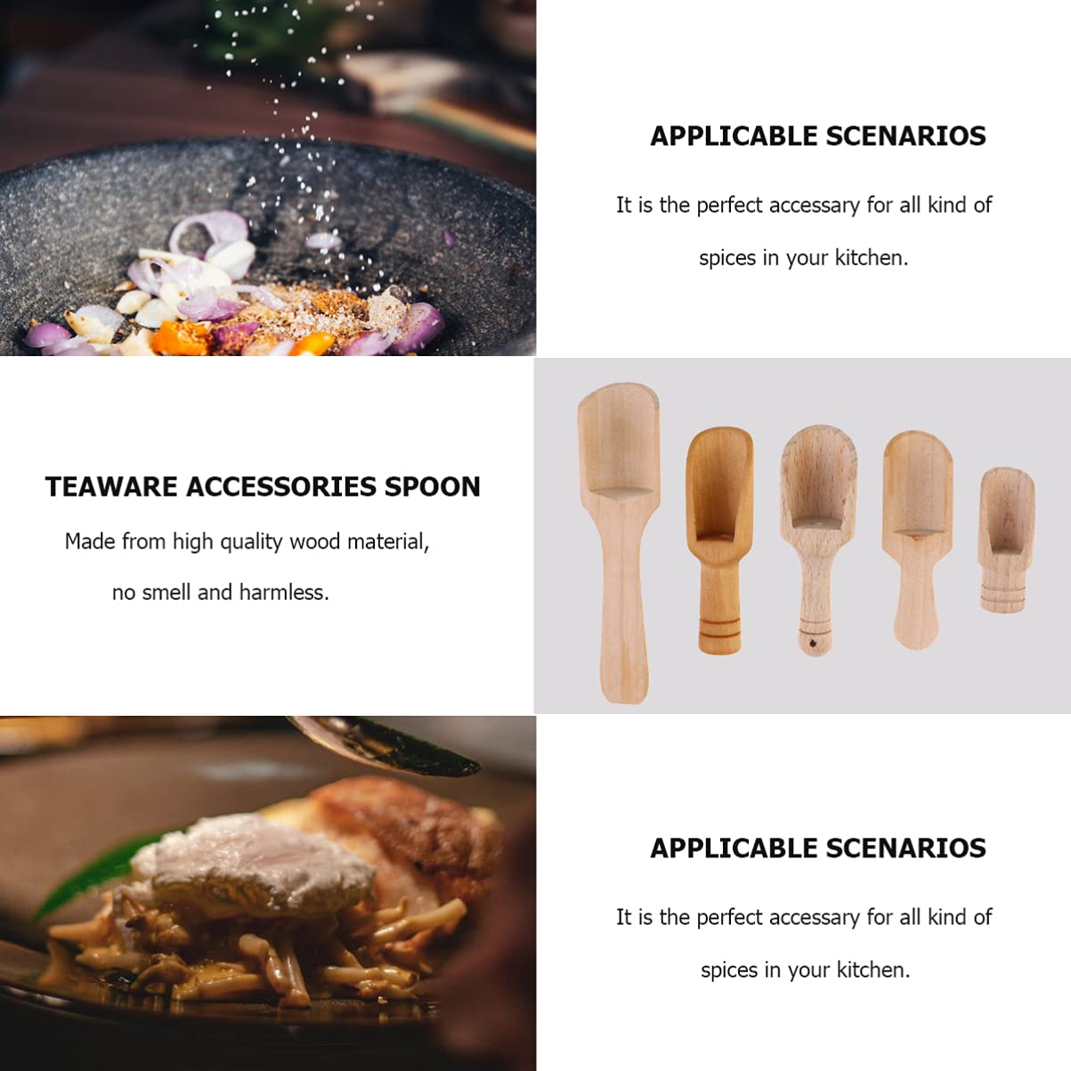 5Pcs Mini Wooden Spoon Mini Bath Salt Spoon Mini Tea Scoop Wooden Candy Spoon Small Spice Spoons For Flour, Bath Salt, Sugar, Ce