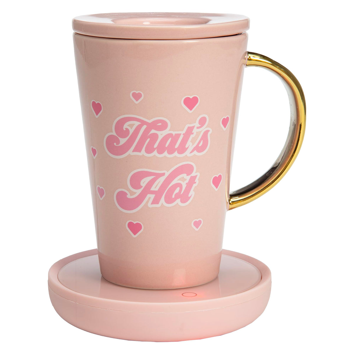 Paris Hilton Electric Mug Warmer Set, Electric Gravity Mug Warmer With 14-Ounce Ceramic Coffee Mug With Lid, Heat Sensitive Colo