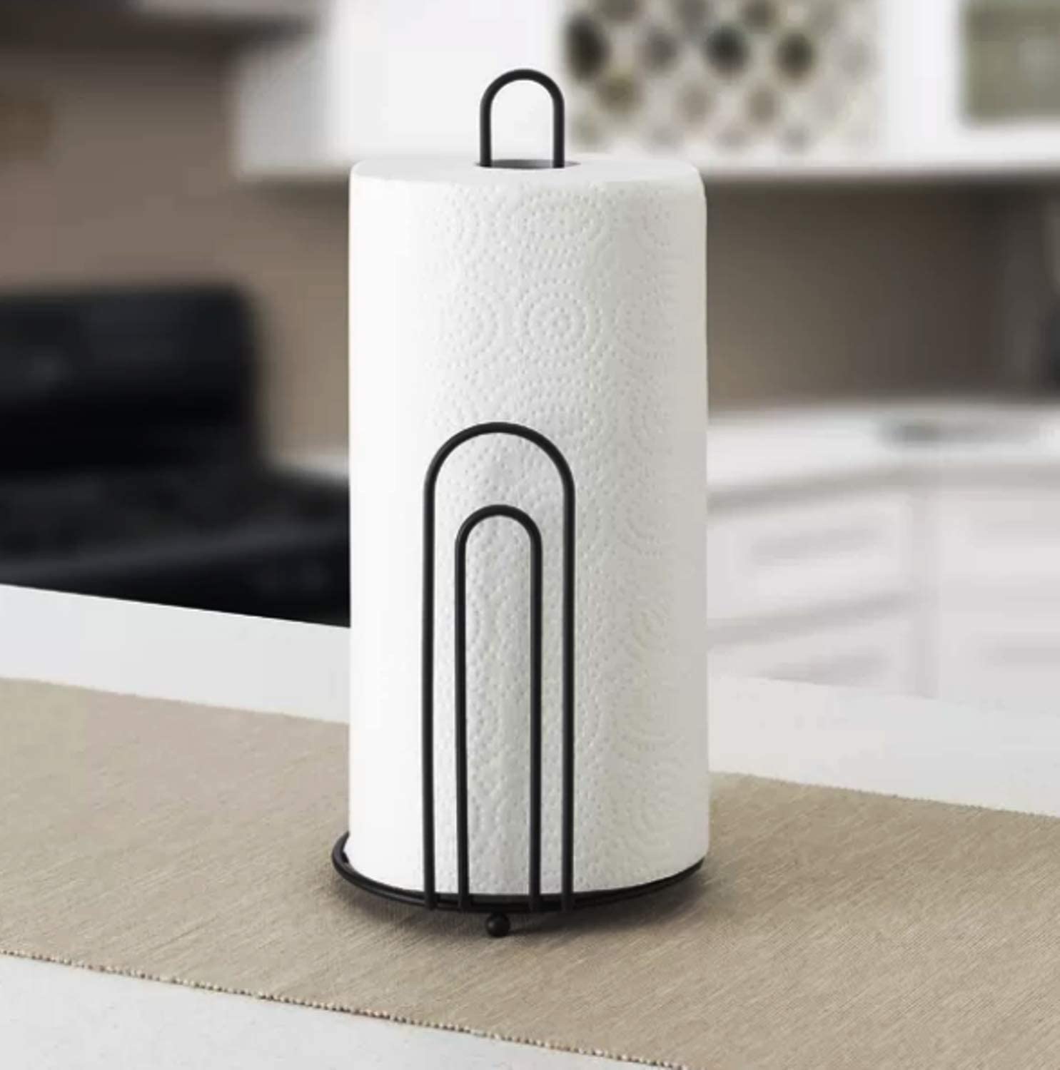 Kundi Wrought Iron Tissue Roll/Paper Towel Holder For Kitchen And Dining Table (U Shape)