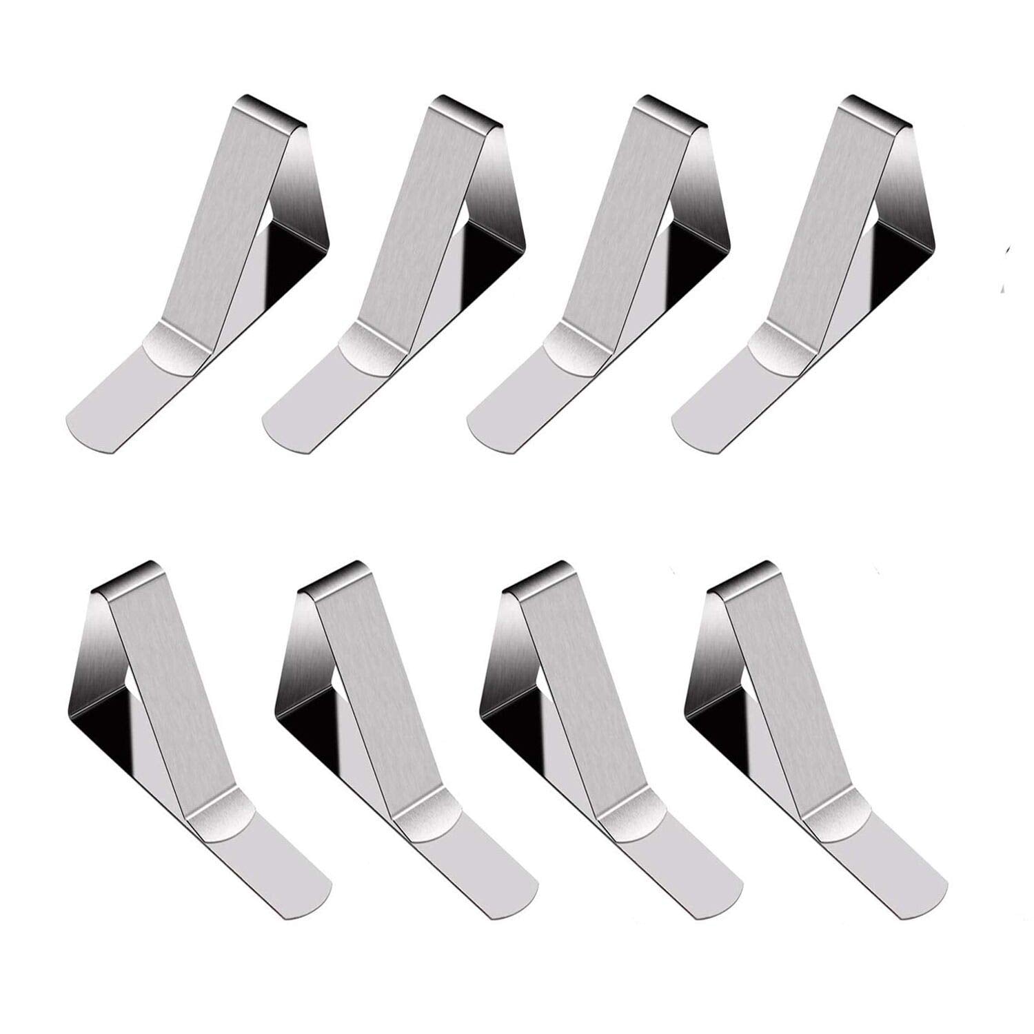 Tripole Tablecloth Clips 8 Pack Stainless Steel Table Cover Clamps Skirt Clips Home Kitchen Restaurant Use