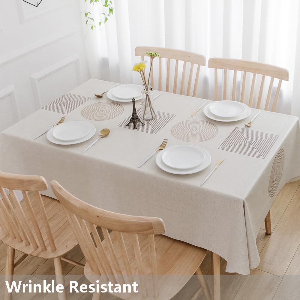 Trudelve Heavy Duty Vinyl Table Cloth For Kitchen Dining Table Wipeable Pvc Tablecloth For Rectangle Table(54X78,Geometry)