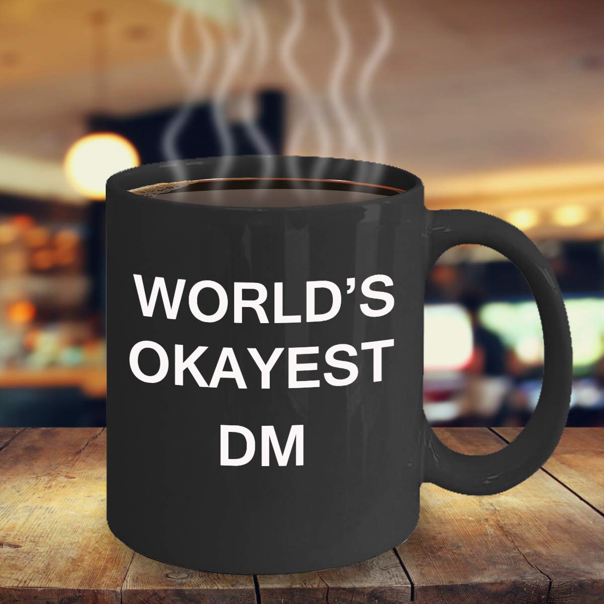 zapbest World 's Okayest Dm - Porcelain Black Funny Coffee Mug & Coffee Cup Gifts 11 OZ - Funny Inspirational and sarcasm, Gifts