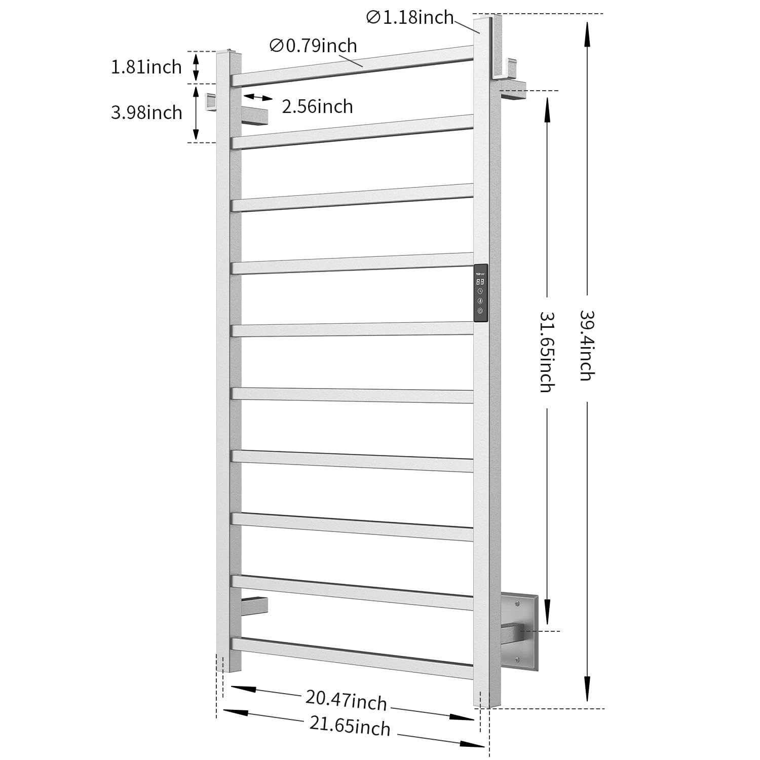 P&Bhusri Towel Warmer, 10-Bar Heated Towel Rack For Bathroom, Electric Towel Warmer With Timer & Temperature Multi-Level Adjustm