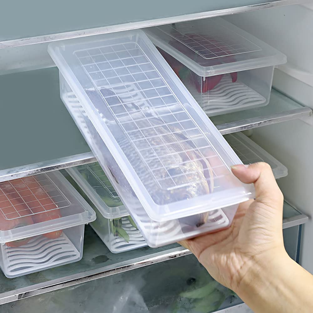 Soujoy 6 Pack Produce Saver Container, 1.5L Food Storage Containers For Fridge With Lid, Stackable Fruits Storage Keeper With Re