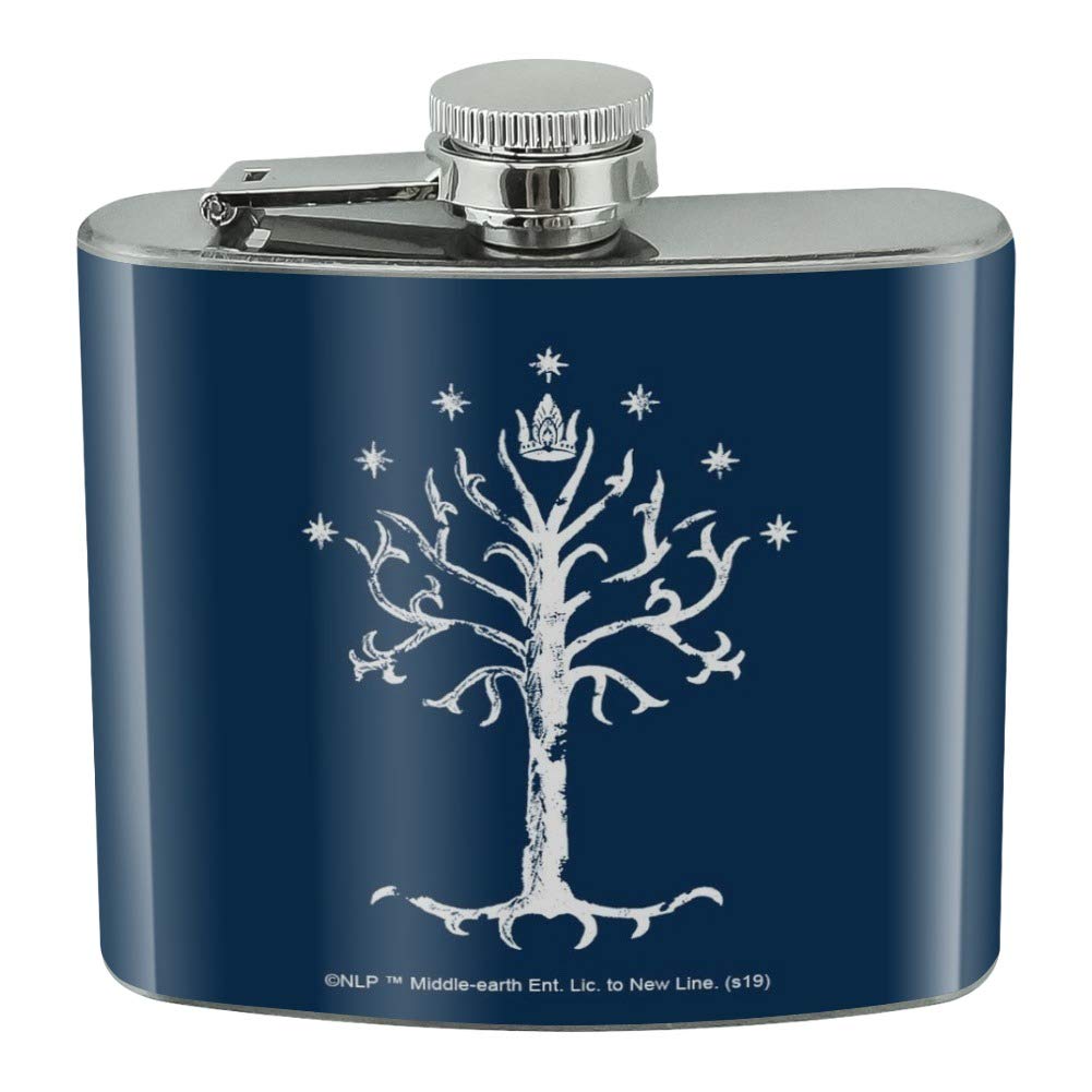 The Lord Of The Rings Tree Of Gondor Stainless Steel 5Oz Hip Drink Kidney Flask