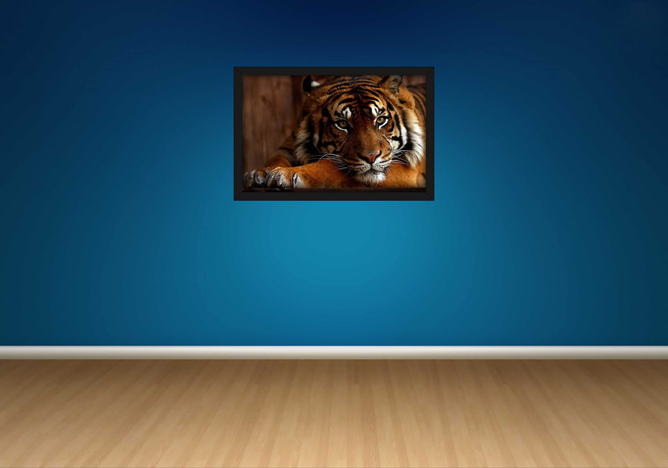Hk Prints Tiger Painting With Frame 14X20 Inch