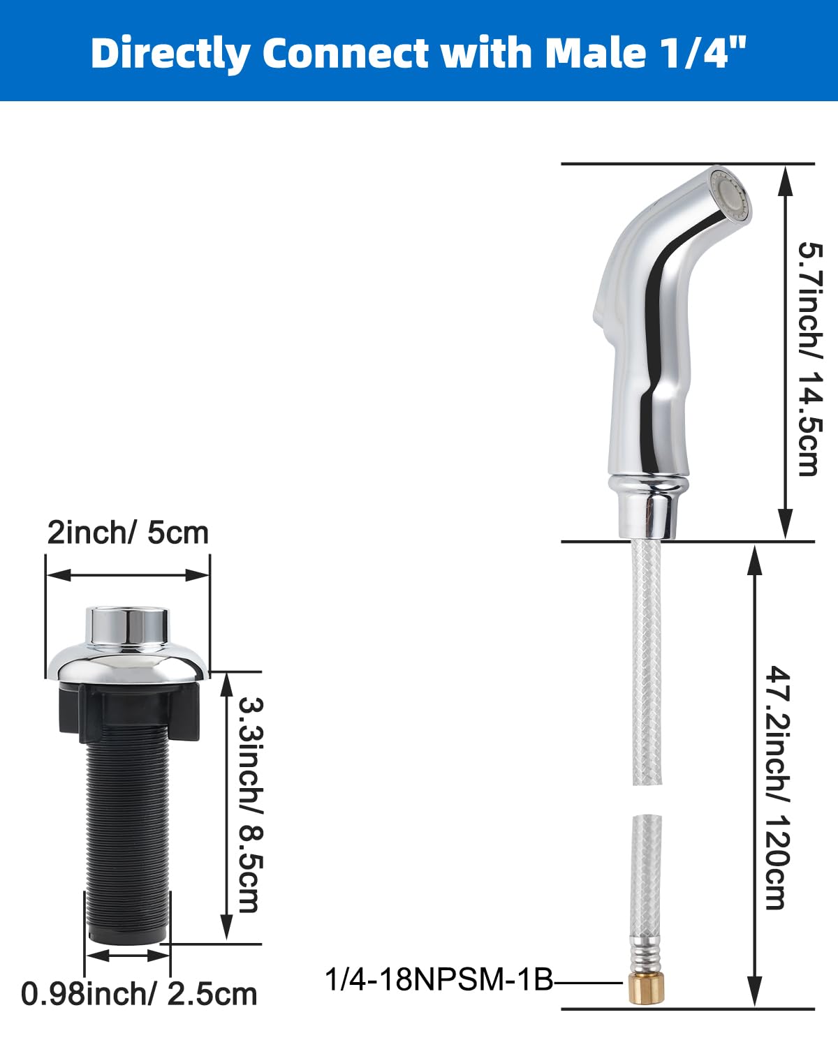 Kitchen Sink Faucet Sprayer Head Attachment Compatible With Moen Faucet Sprayer Replacement, Kitchen Sink Side Sprayer With Tran