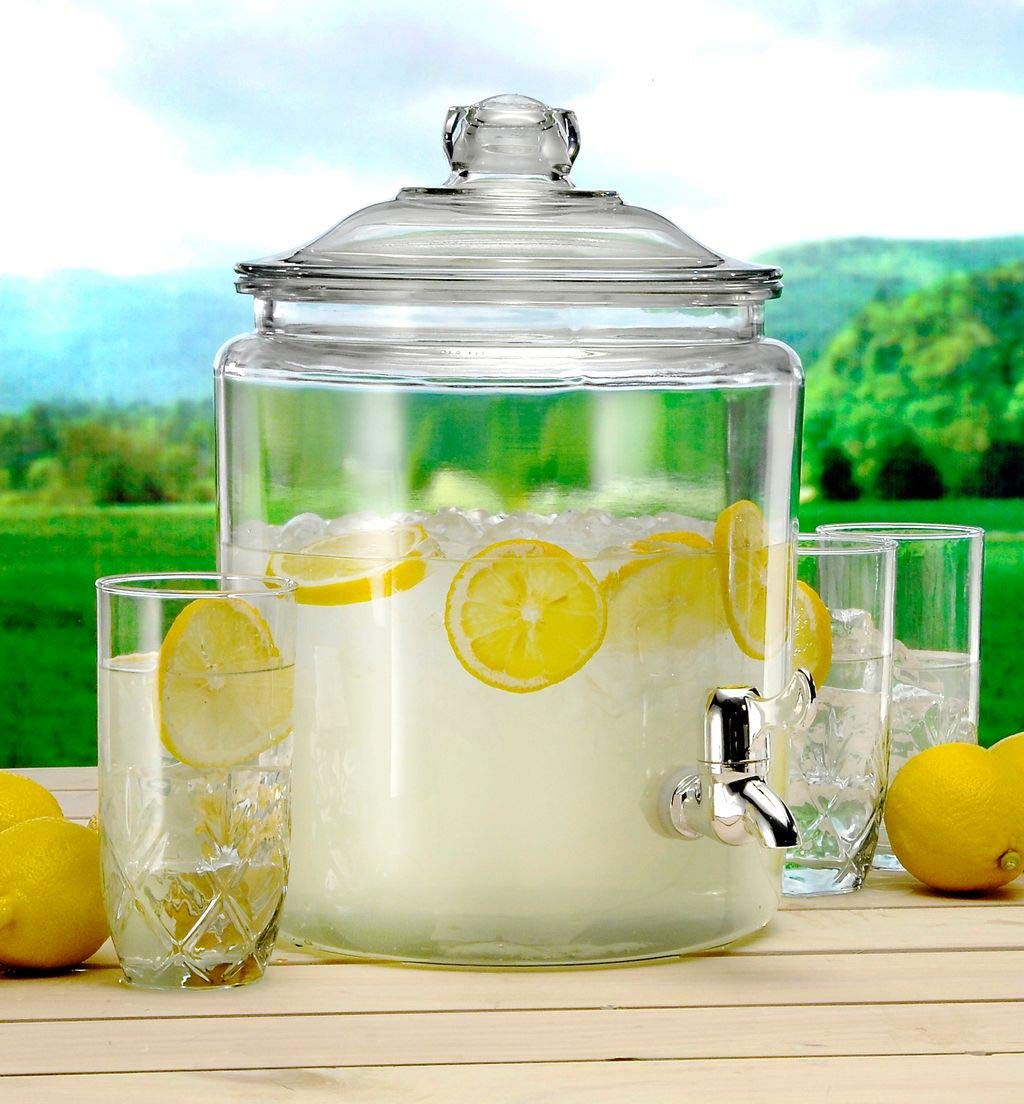 Anchor Hocking Heritage Hill Glass Drink Dispenser, 2 Gallon