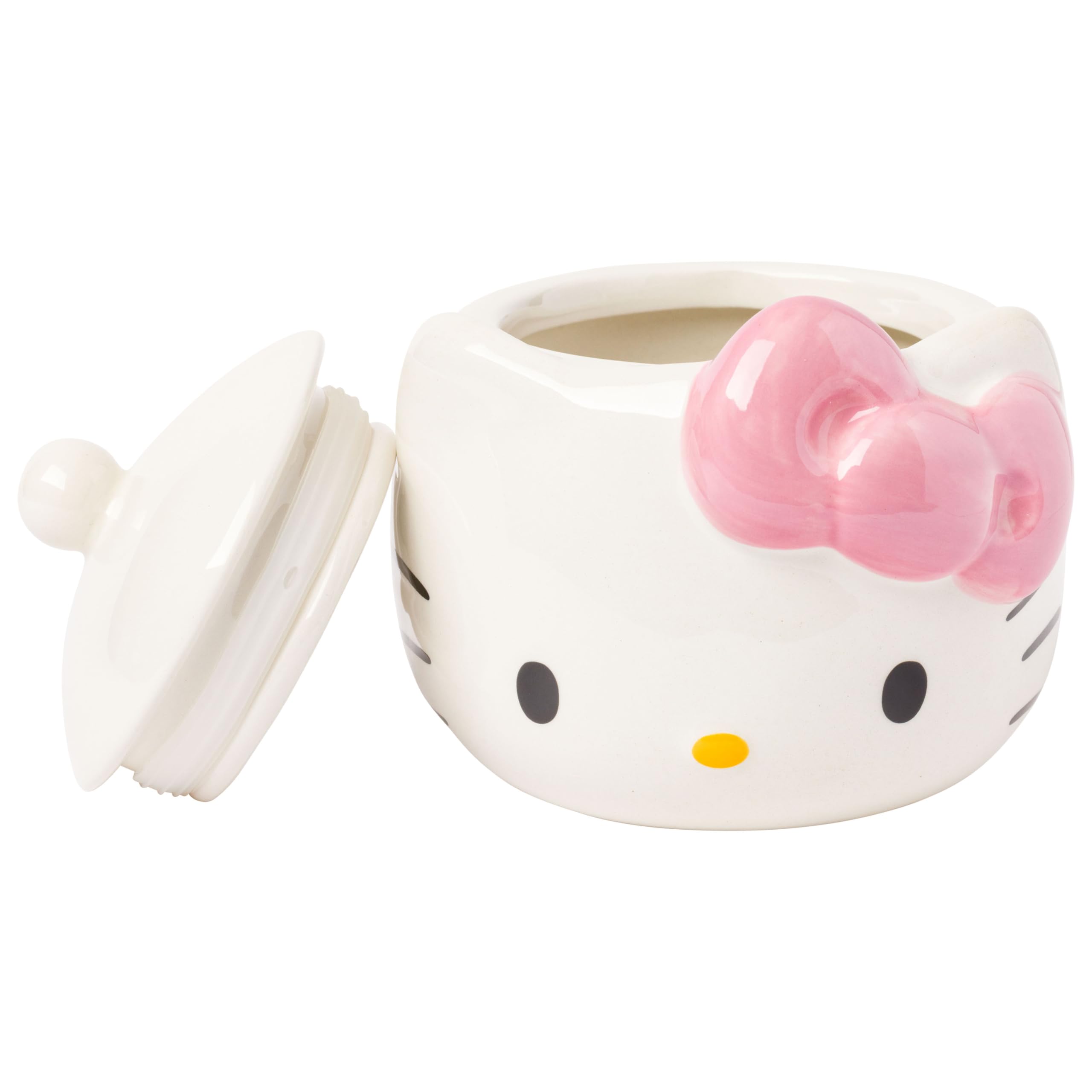 Silver Buffalo Sanrio Hello Kitty 3D Sculpted Ceramic Cookie Snack Candy Jar (X-Small)