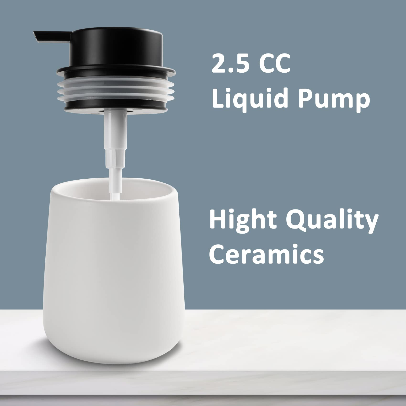 Toozfo Soap Dispenser Ceramic With Easy-To-Press Pump Hand Lotion Liquid Dispenser For Shampoo Bathroom Kitchen 12 Oz Blackwhite