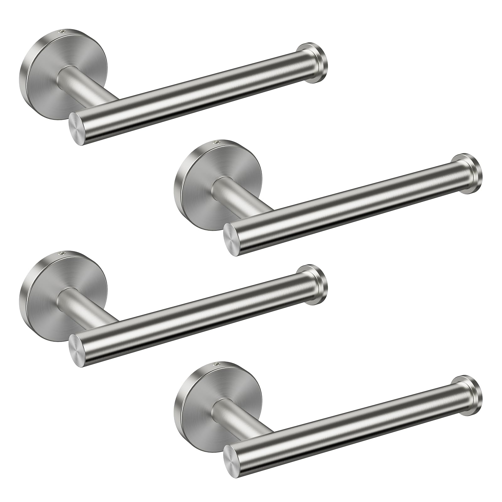 SetSail Toilet Paper Holder Screw-in 4 Packs Brushed Nickel Bathroom Toilet Paper Roll Holders Wall Mount Stainless Steel Tissue